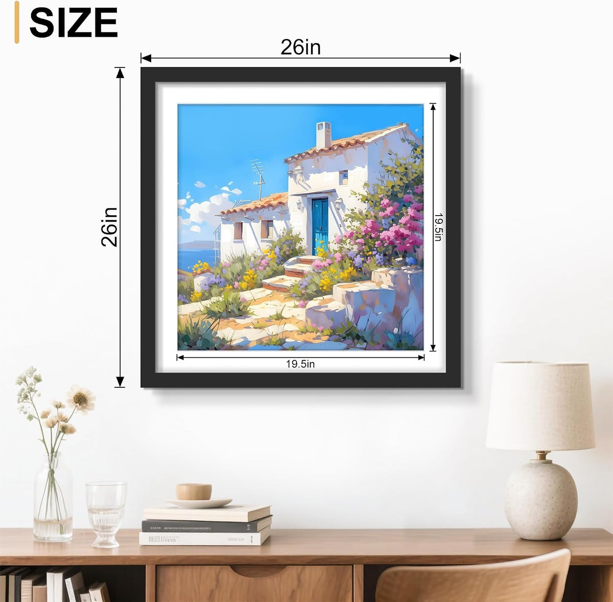 24x24 Black Poster Frame Set of 7, Square Gallery Picture Frames | Fits 20x20 Pictures With Mat or 24x24 Without Mat