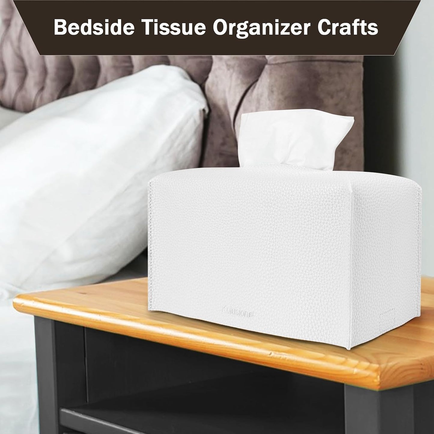 Tissue Box Cover Holder / Rectangle White / Set of 2