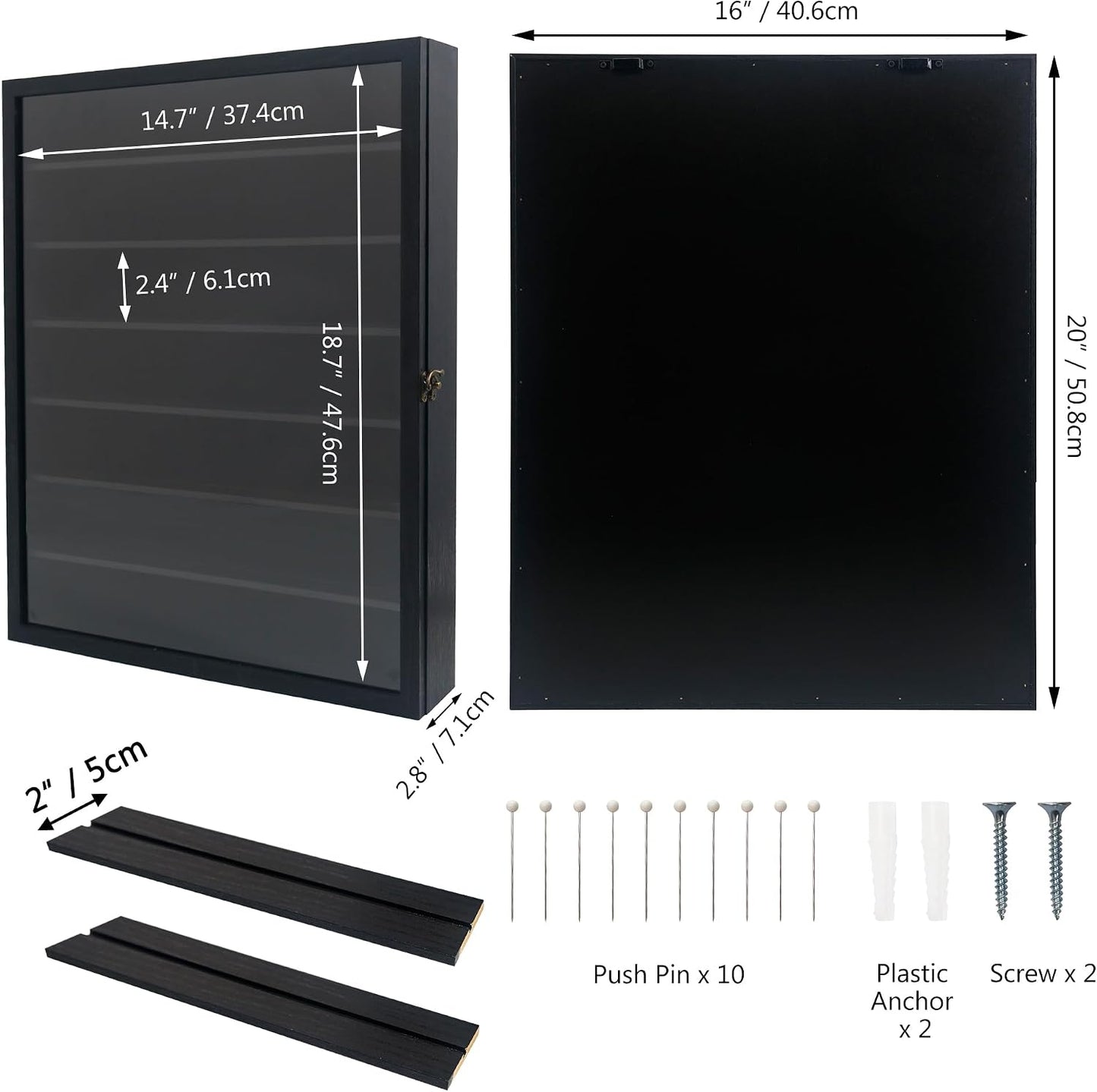 FramePro Shadow Box Frame 16x20 with Removable Shelves, Deep Memory Box Display Case for Collector, Keepsake Coins