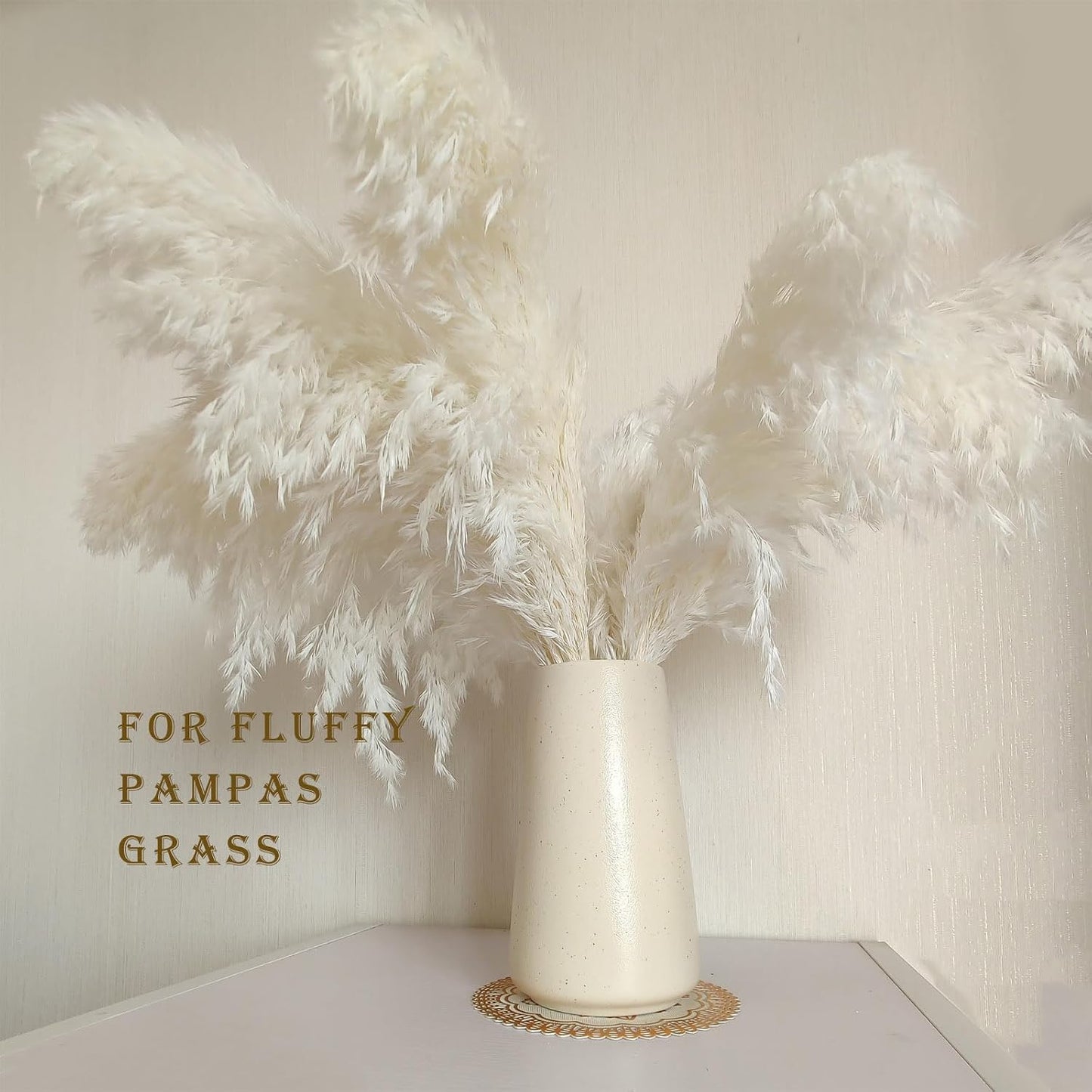 Ceramic Vase / Boho Off White Cream Vases for Flower / Beige / Small