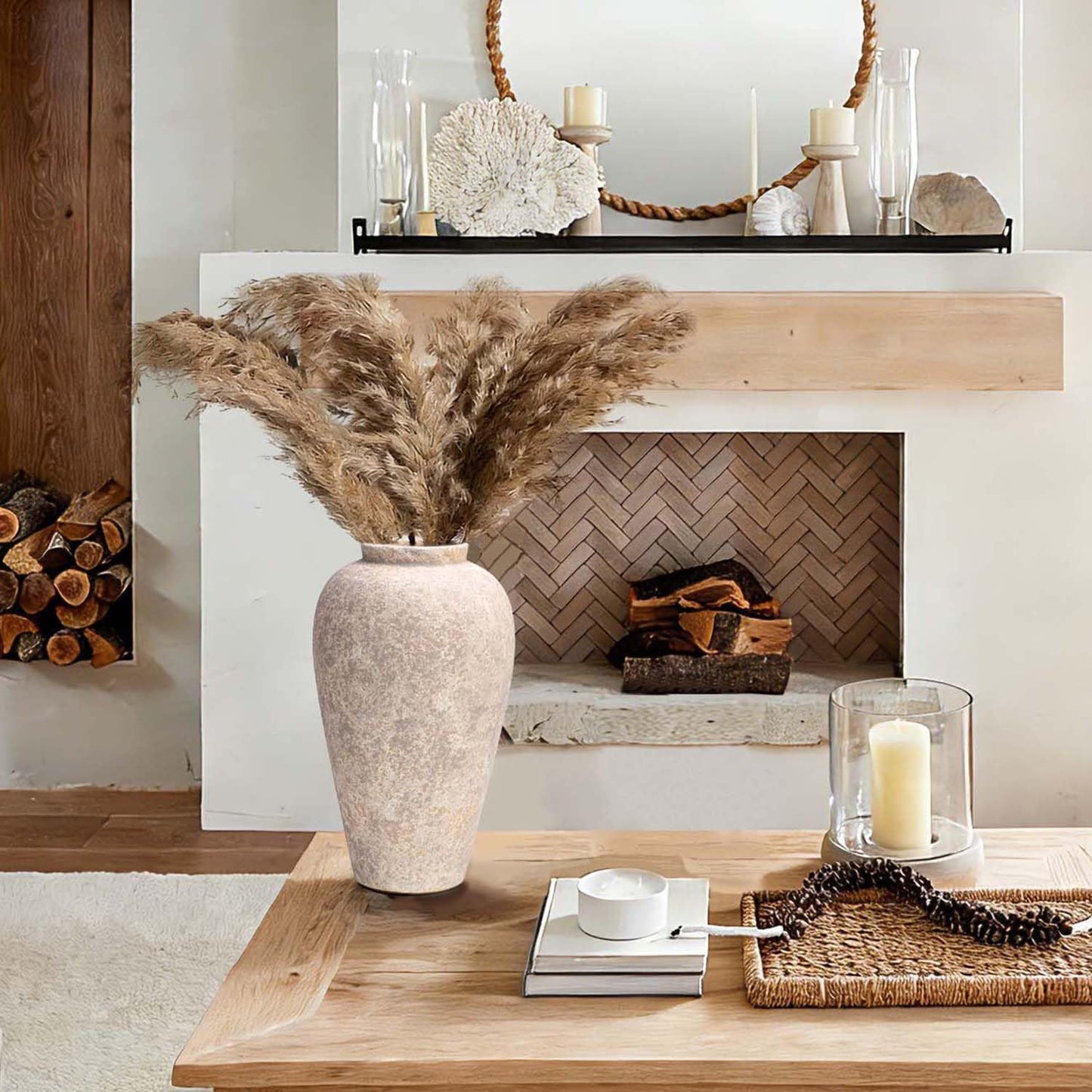 Rustic Decorative Vases / Farmhouse Grey-9.2 / 9.2 Inch