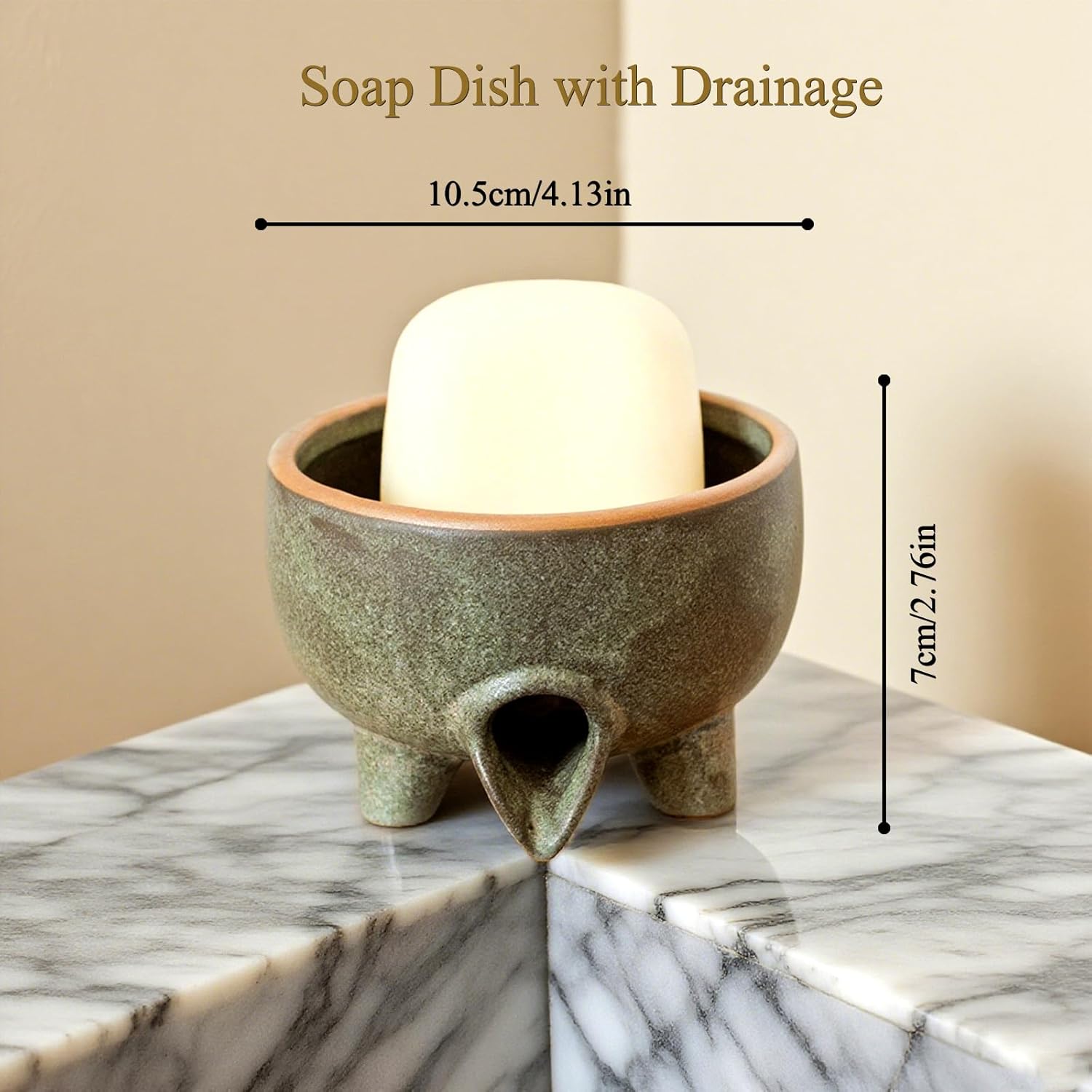 Ceramic Self Draining bar Soap Holder for Shower