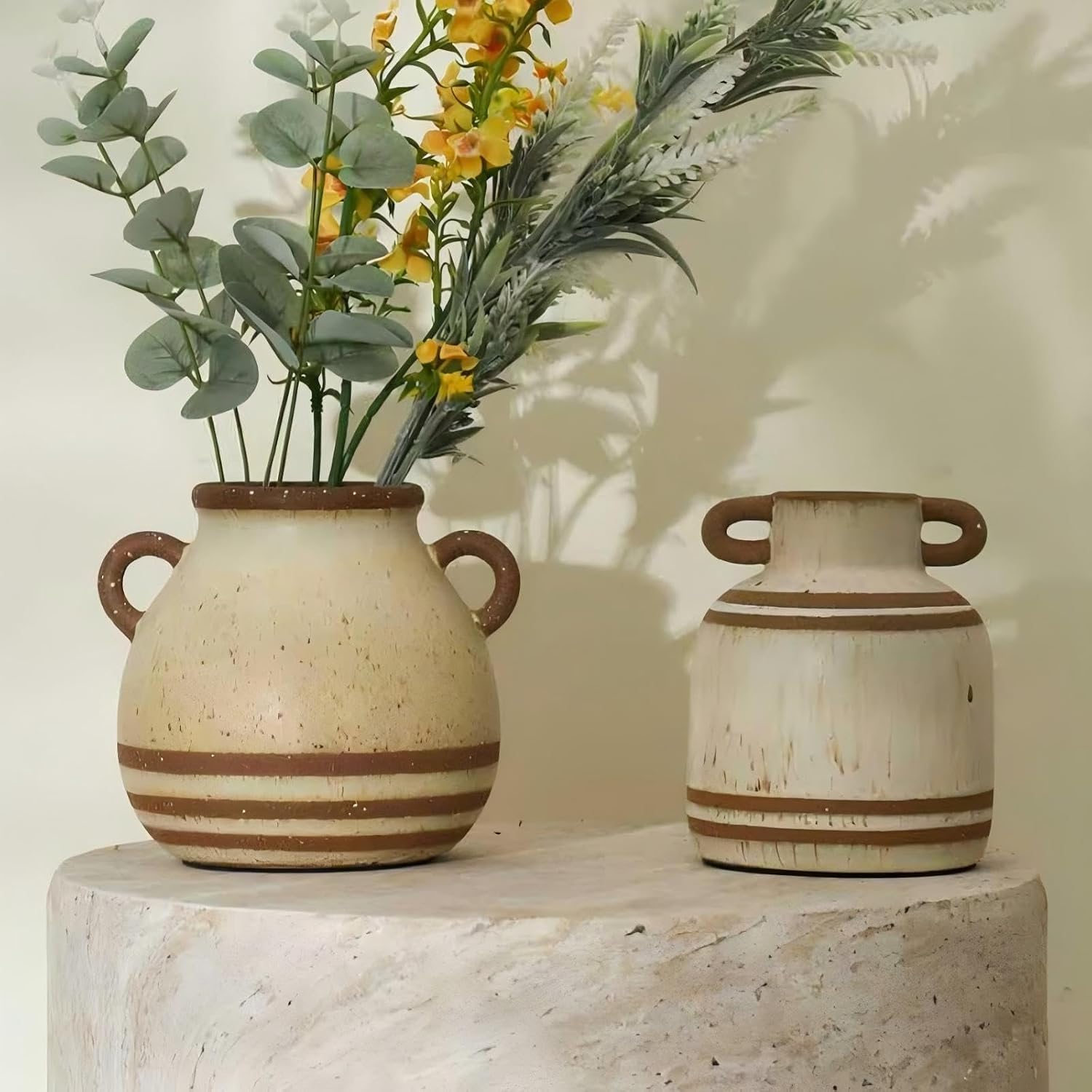 Ceramic Rustic Farmhouse Vase / 5.9 Inch-2 / 5.9 Inch