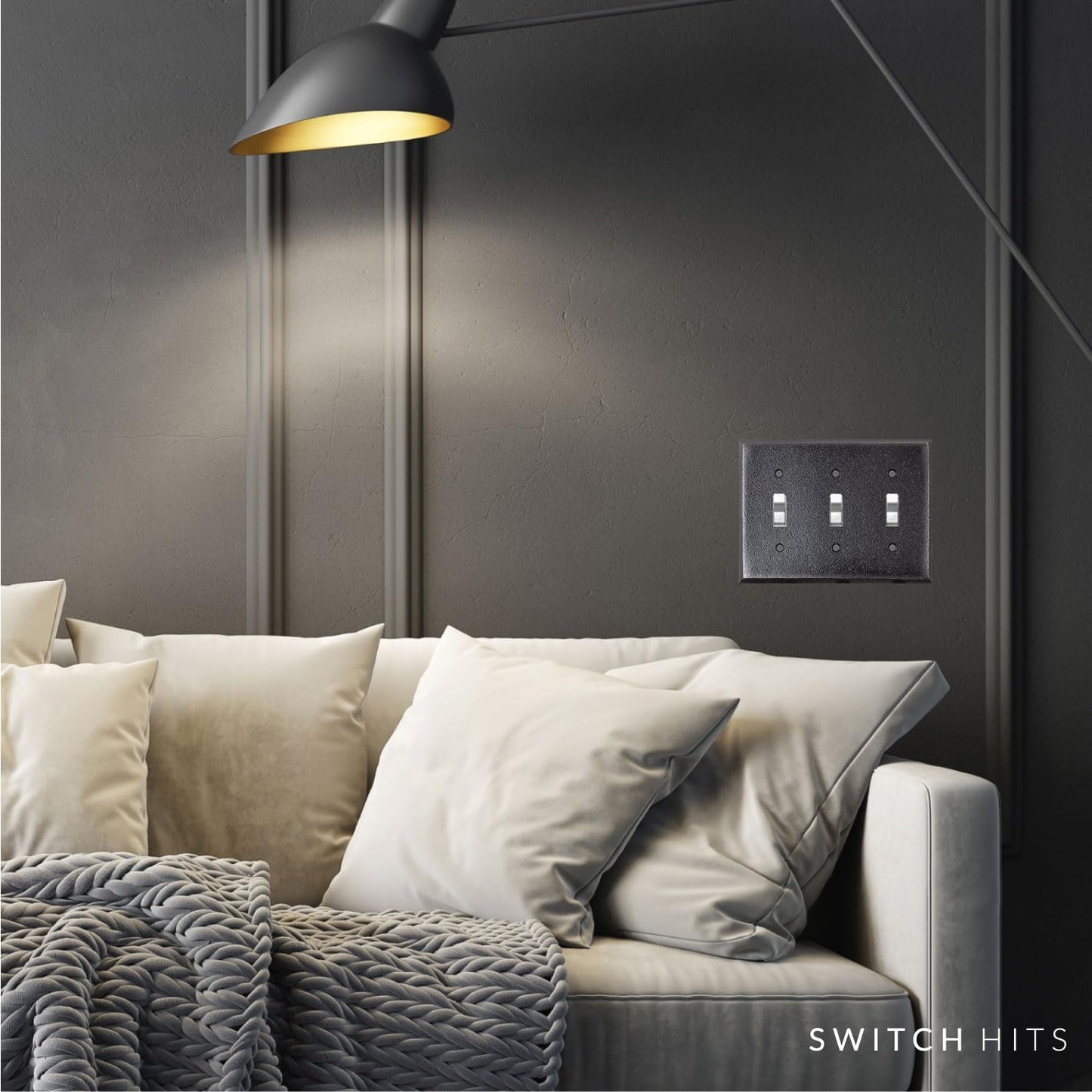 Distressed Antique Bronze Outlet Wall Plate | 3 Toggle | 6.25" x 4.5" | Hand-Polished Brass Construction | Electrical