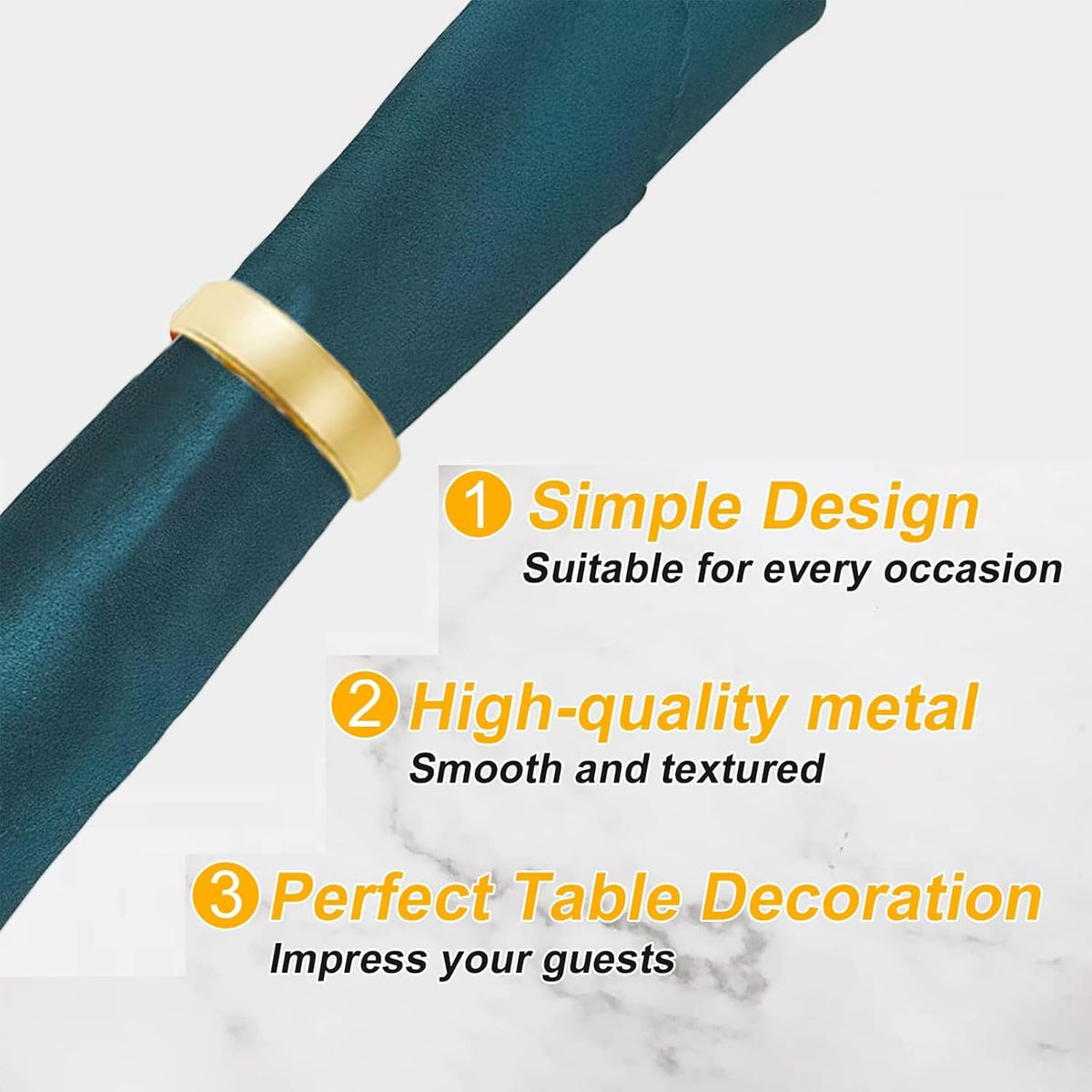 32 Pcs Matt Gold Napkin Rings - Metal Napkin Ring(Semicircle) | Stainless Steel Napkin Rings for Table Settings Wedding