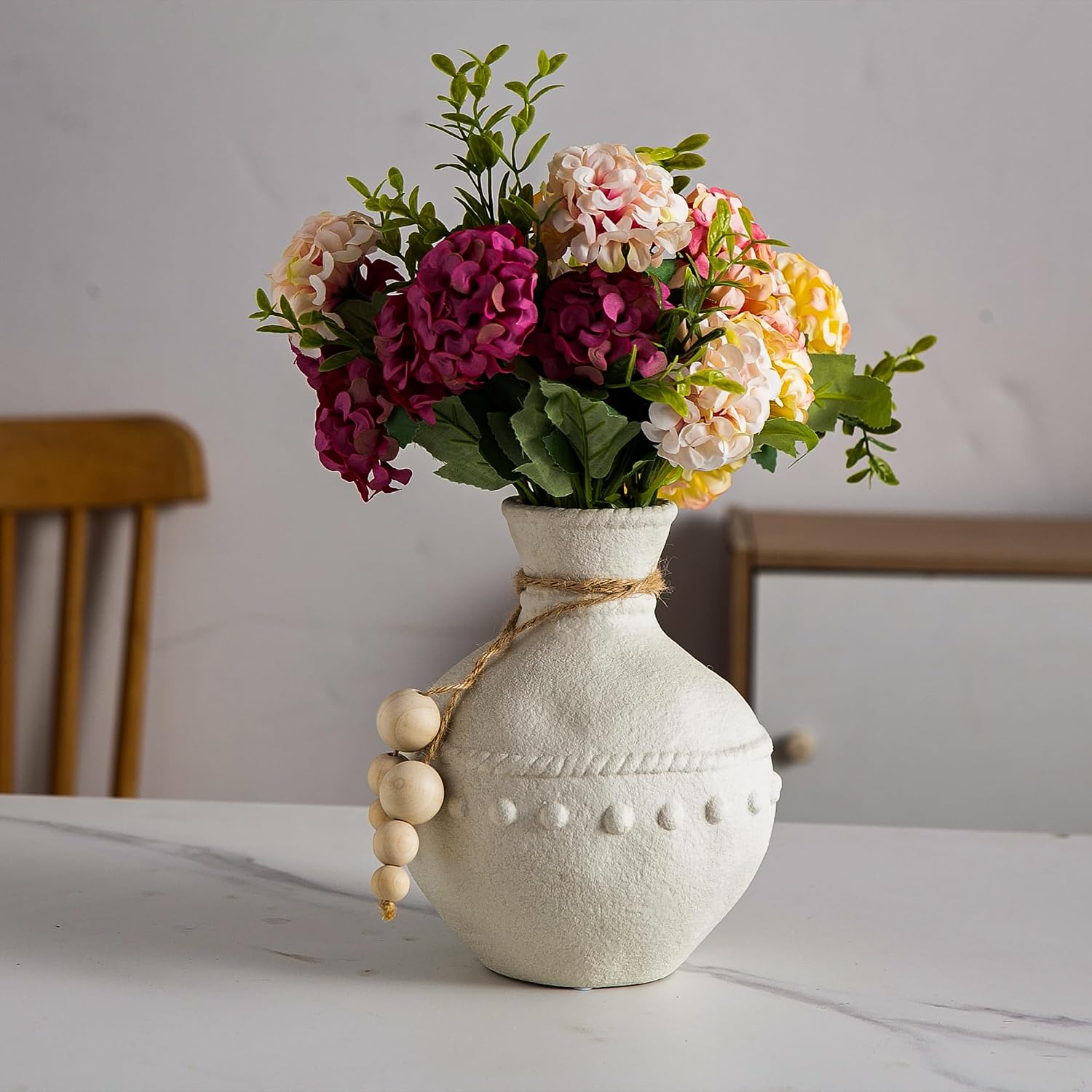 Rustic Ceramic Vase / White - Large