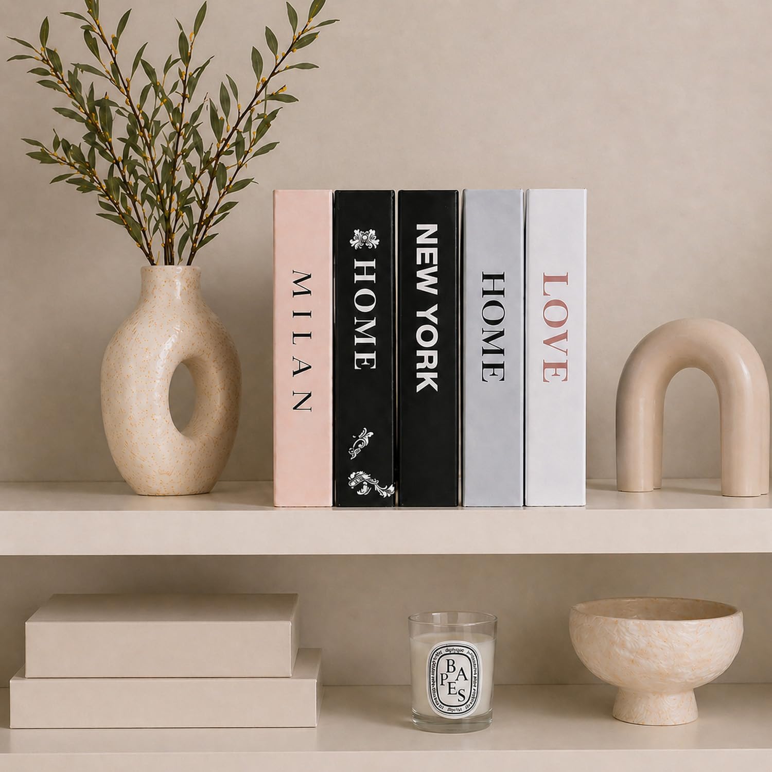 Aesthetic Faux Books / Black and White / 5 PACKS-A / Set of 5