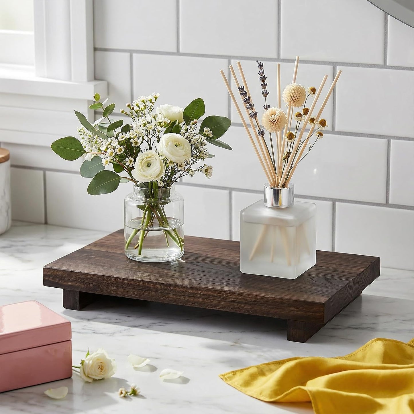 Wood Pedestal Stand / Wood Riser Tray Soap