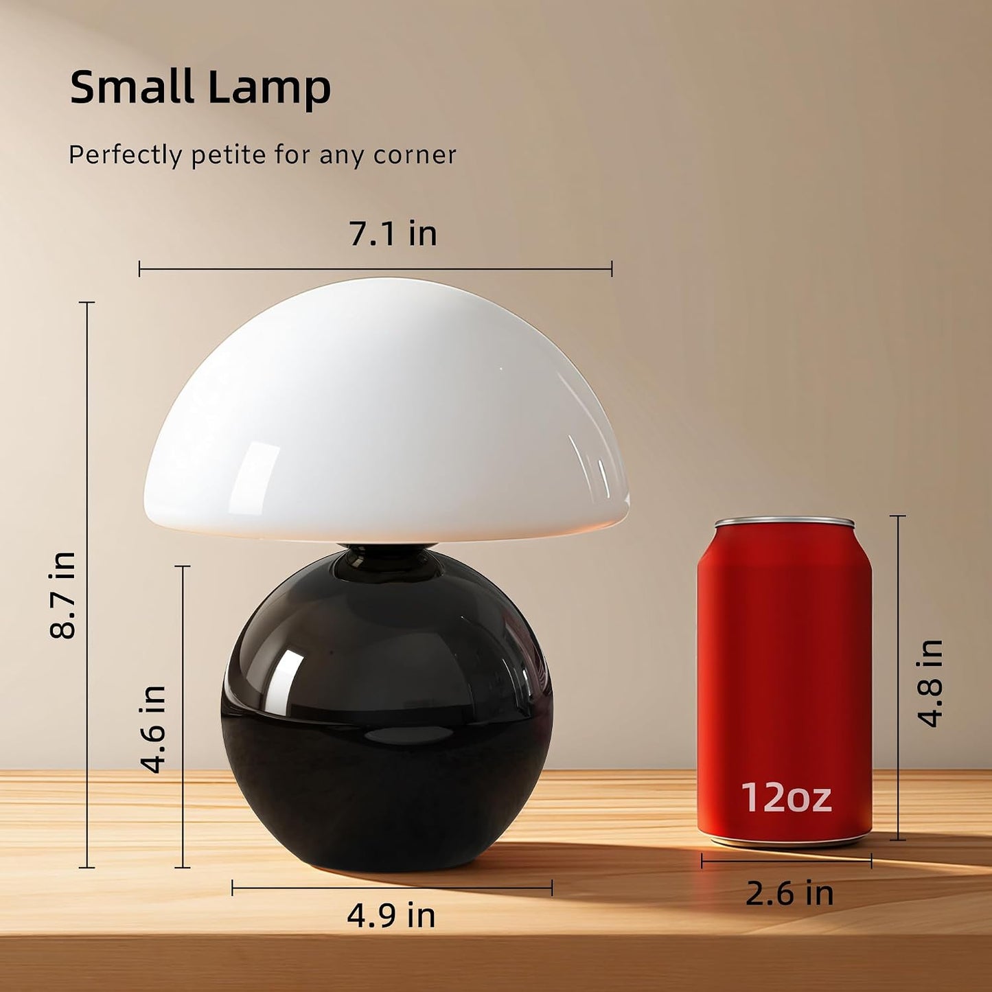 Mushroom Lamp Table Lamp / Black