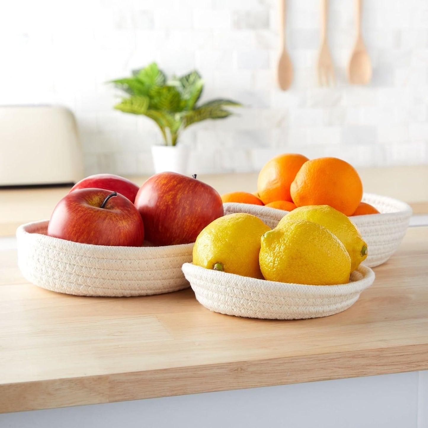 Cotton Woven Basket / White