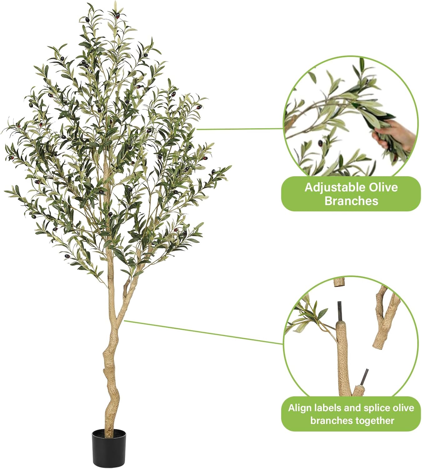 Faux Olive Tree / 6ft / Natural / 6 Inch