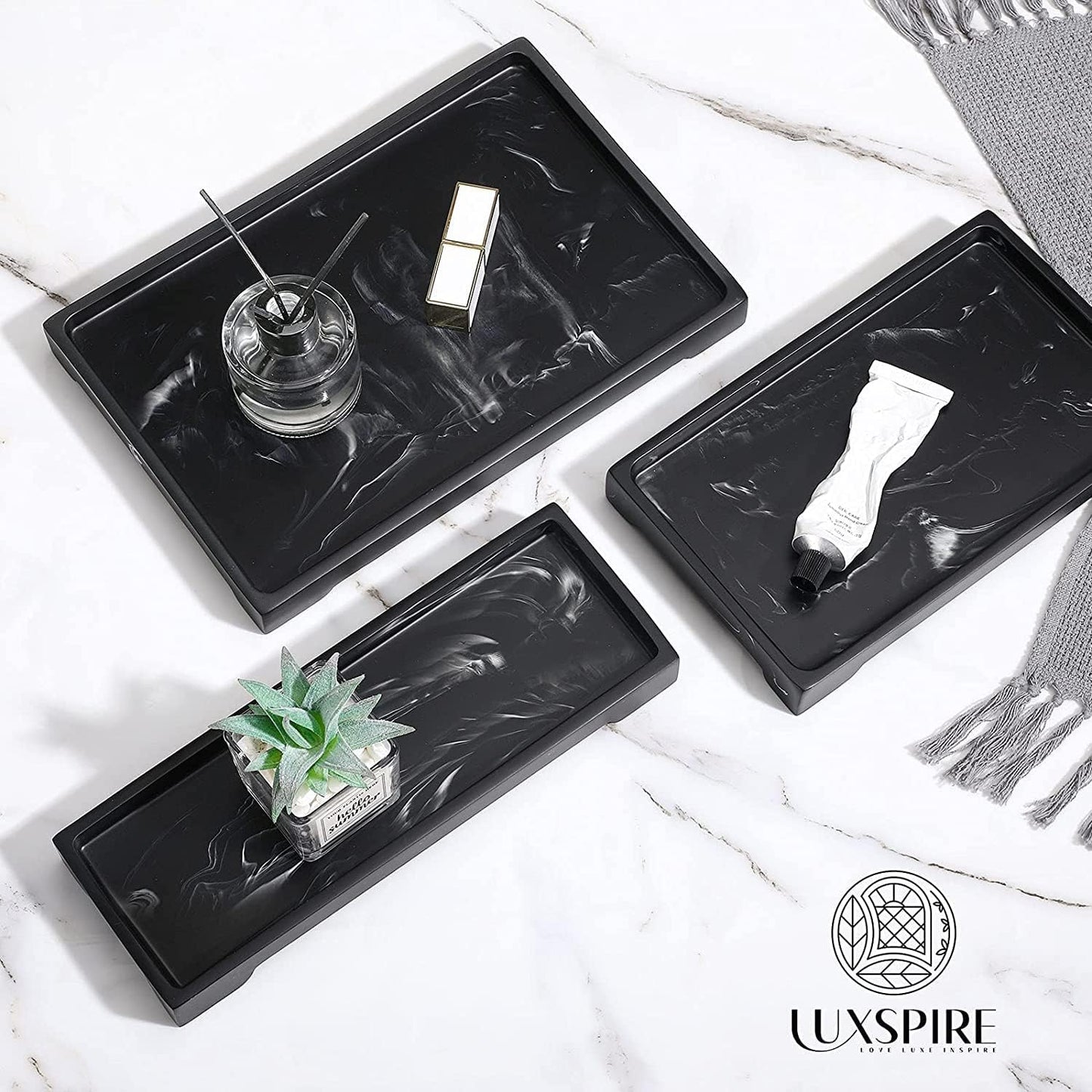 Resin Vanity Tray / A - Ink / Small / 11 x 4