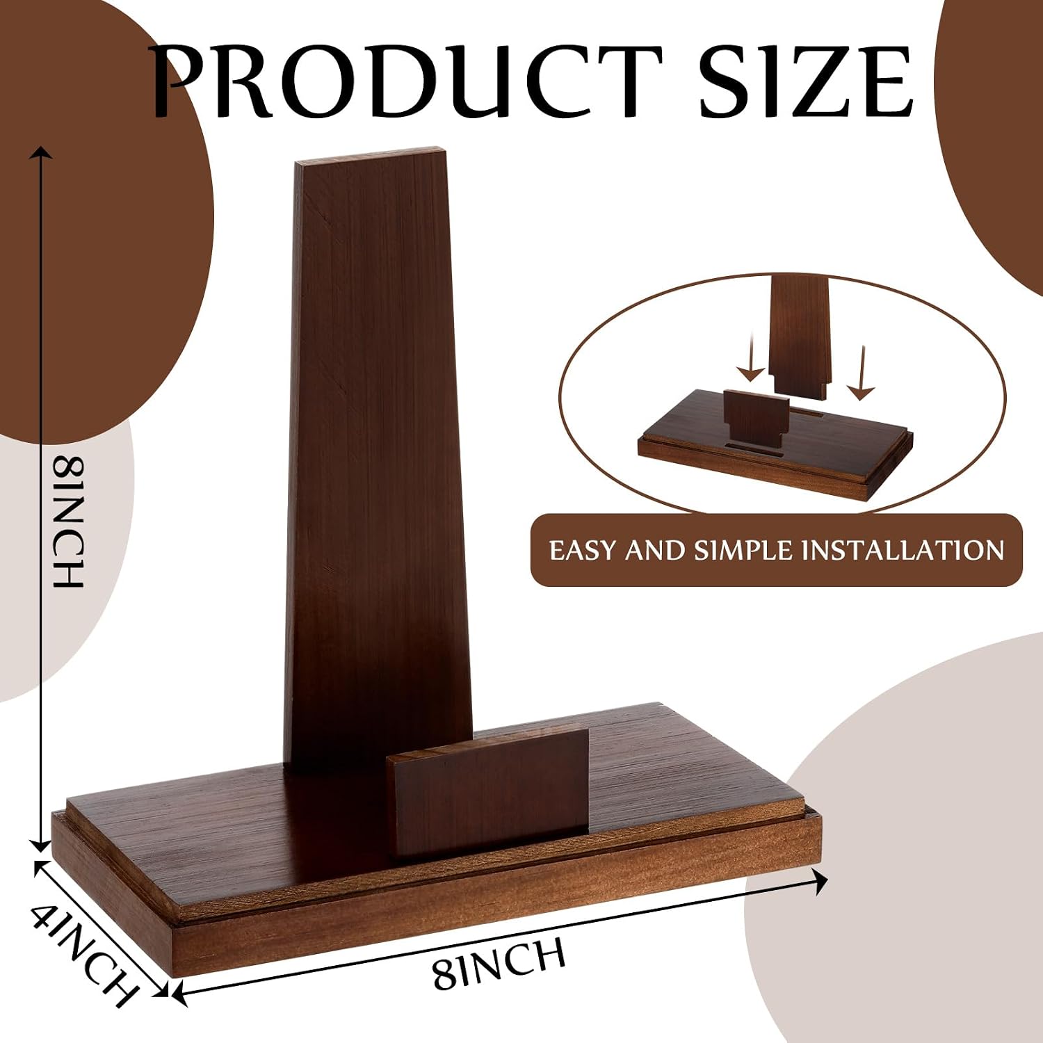 Wooden Plate Stand for Display Plate Postcard Picture Frame Book Display Stand / 8 Inch