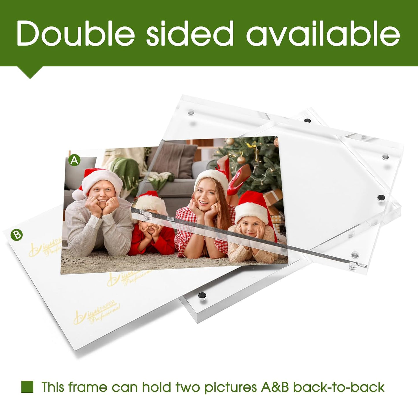 SYNTRIFIC Acrylic Frame 5x7, 5 x 7 Acrylic Picture Frame 6 PACK Clear Double Sided Magnetic Picture Frame, Free