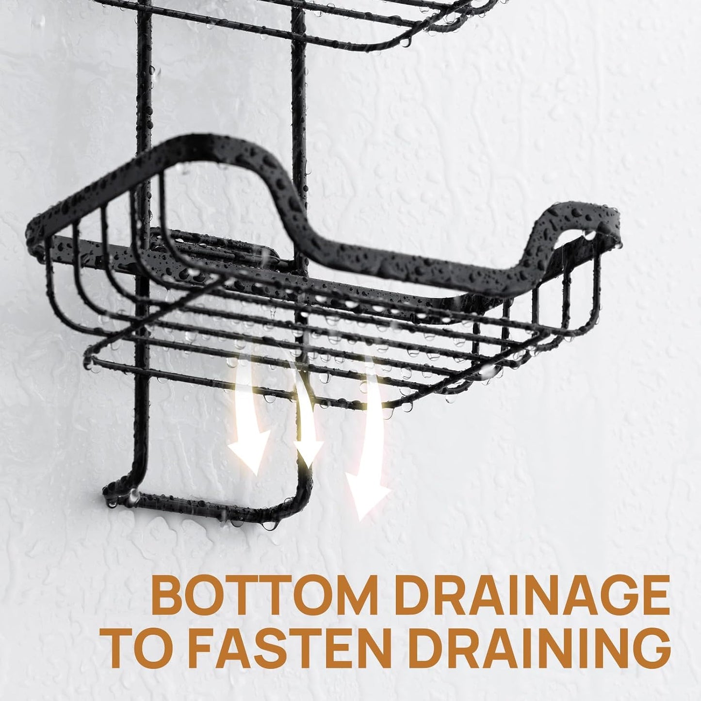 Bar Soap Holder for Shower Wall / Black / 2 Tire
