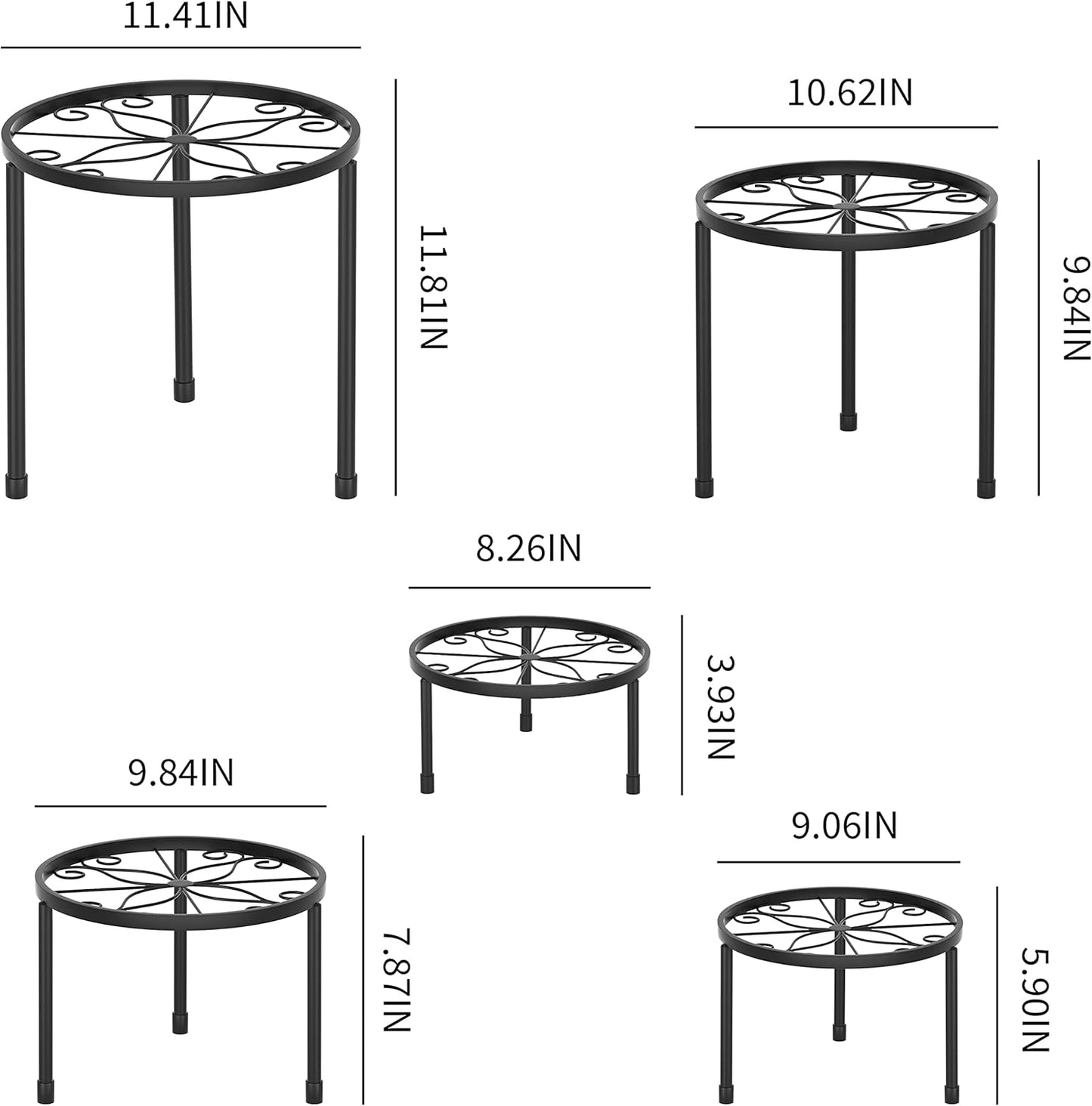 Decent Metal Plant Stands / Set of 5