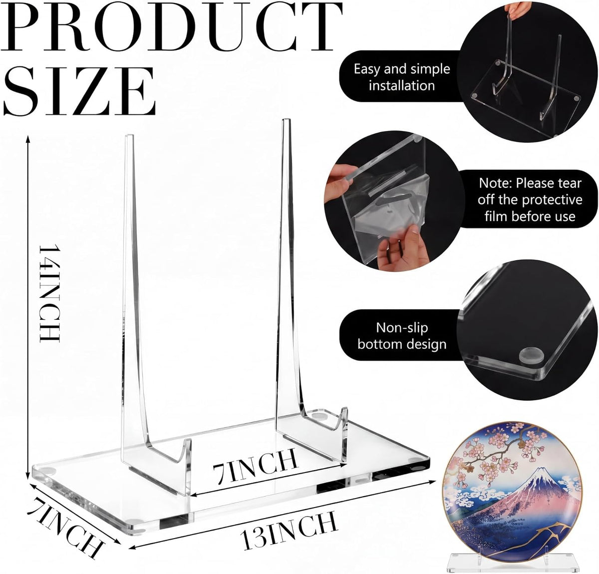 Jetec Acrylic Book Stand Clear Easel Stand for Display Acrylic Plate Postcard Picture Display Holder for Picture Book