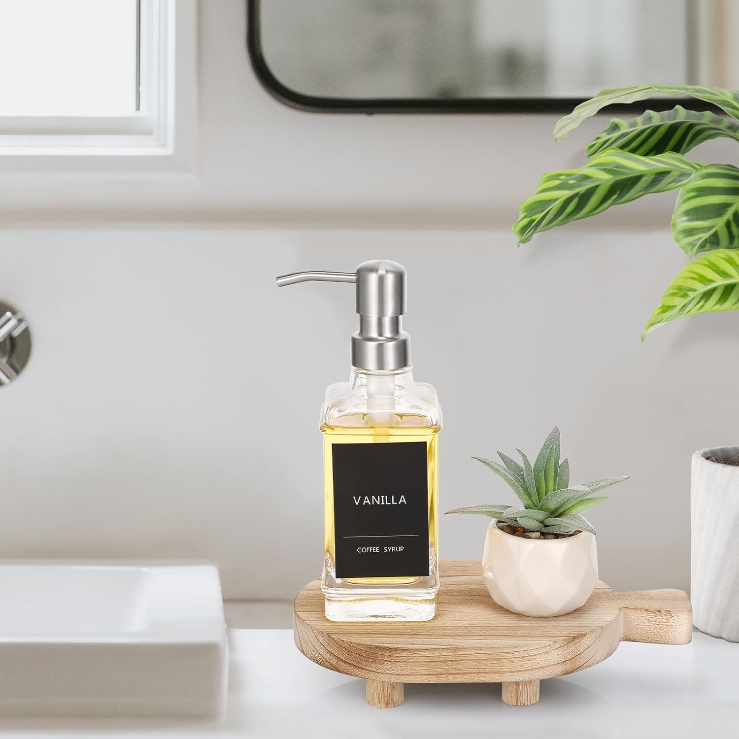 Wood Pedestal Stand / Rustic Wooden Soap Tray for Bottles Candles