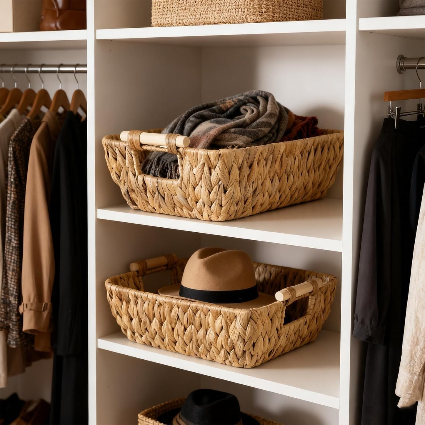 Wicker Storage Baskets / Natural-2pc / Set of 2