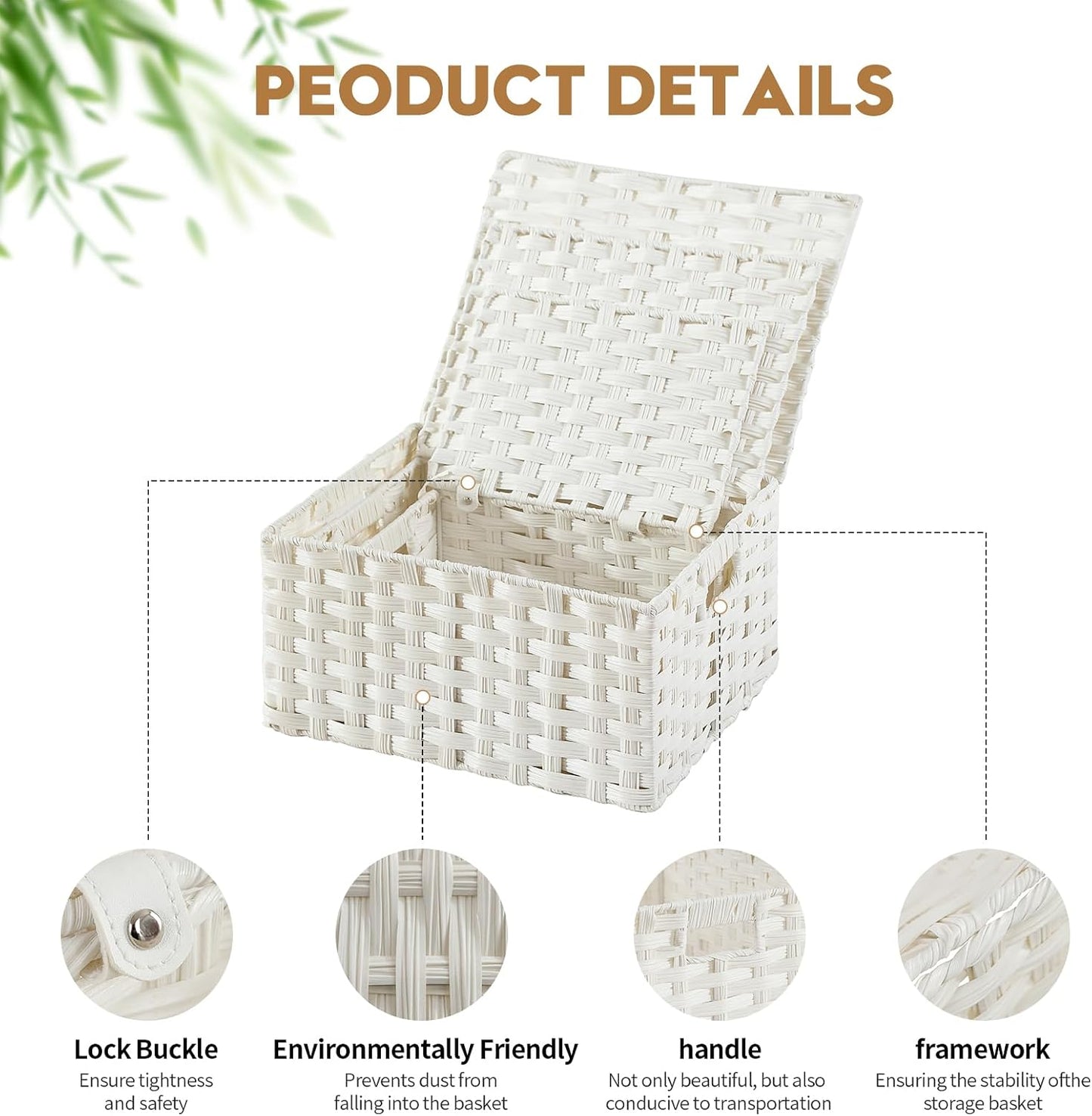 Woven Storage Bins / White