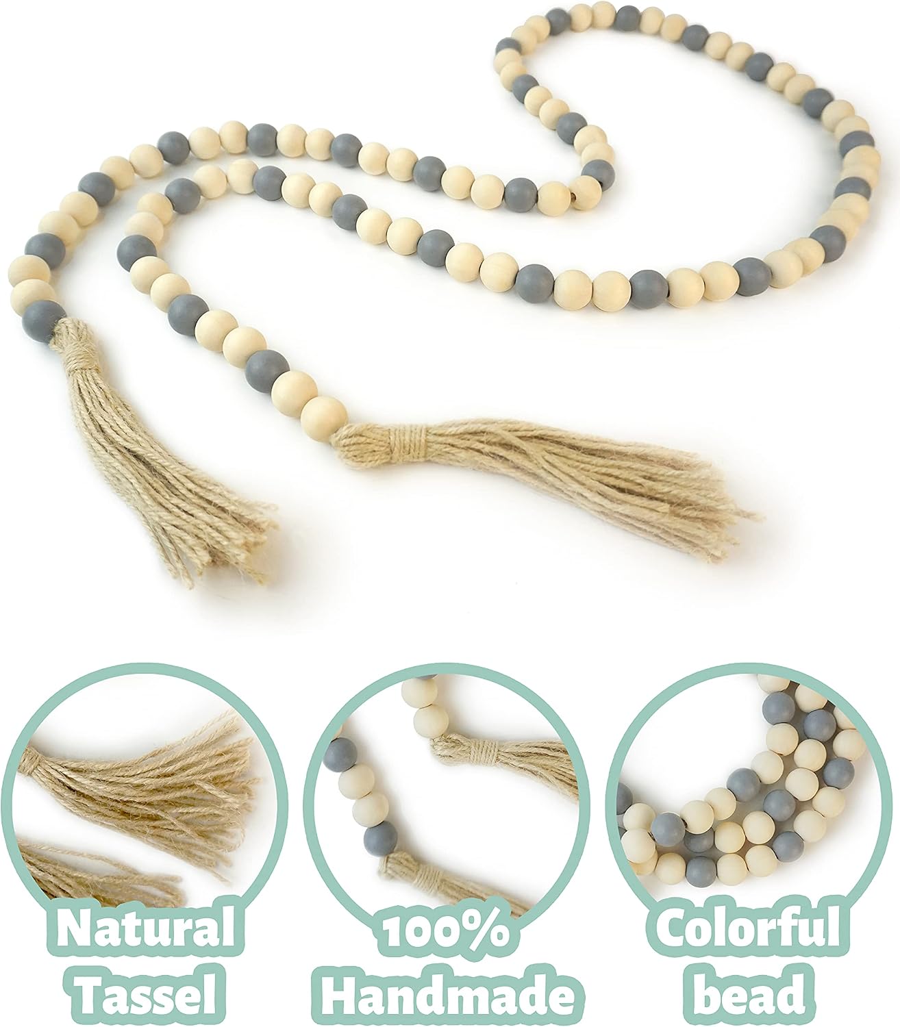 Wood Bead Garland / 61 Inch
