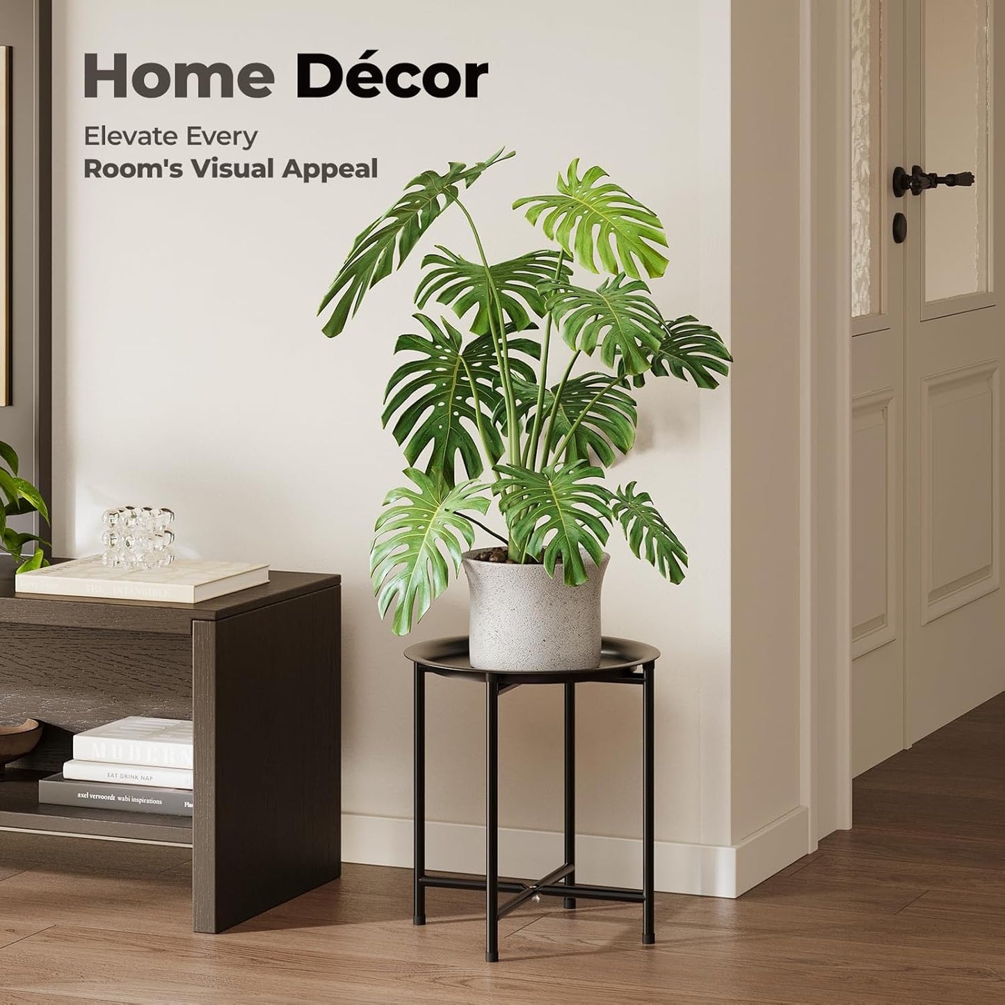 Plant Stand Indoor Tall Plant Table for Large Plants Outdoor Plant Stool Metal Plant Holder / Black