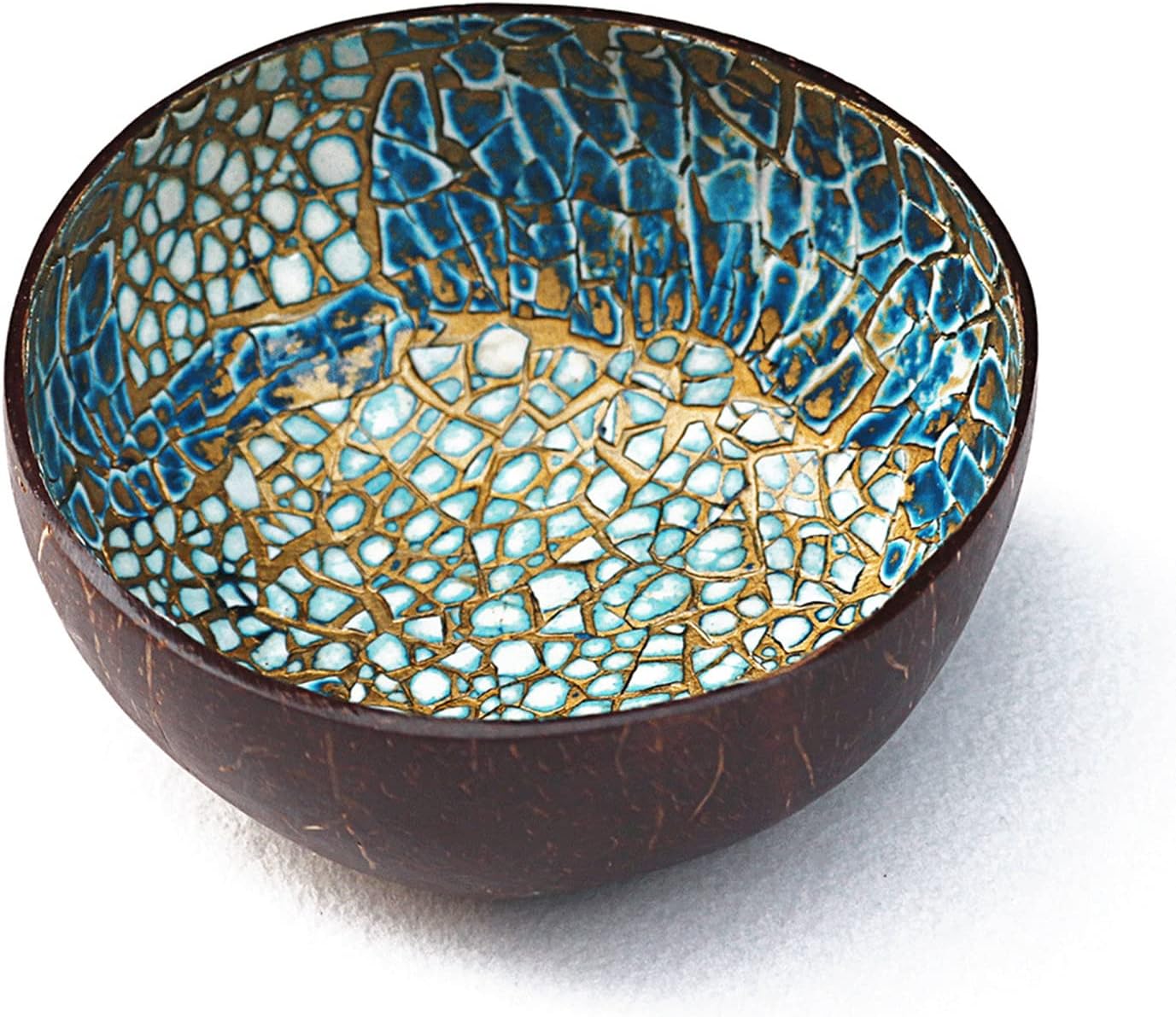 Key Bowl & Fruit Snack Holder / Mosaic Blue and Yellow