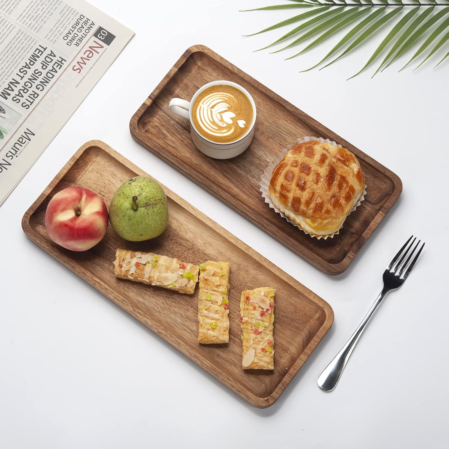 Acacia Wood Counter Tray / 11.8 x 5.5 x 0.8