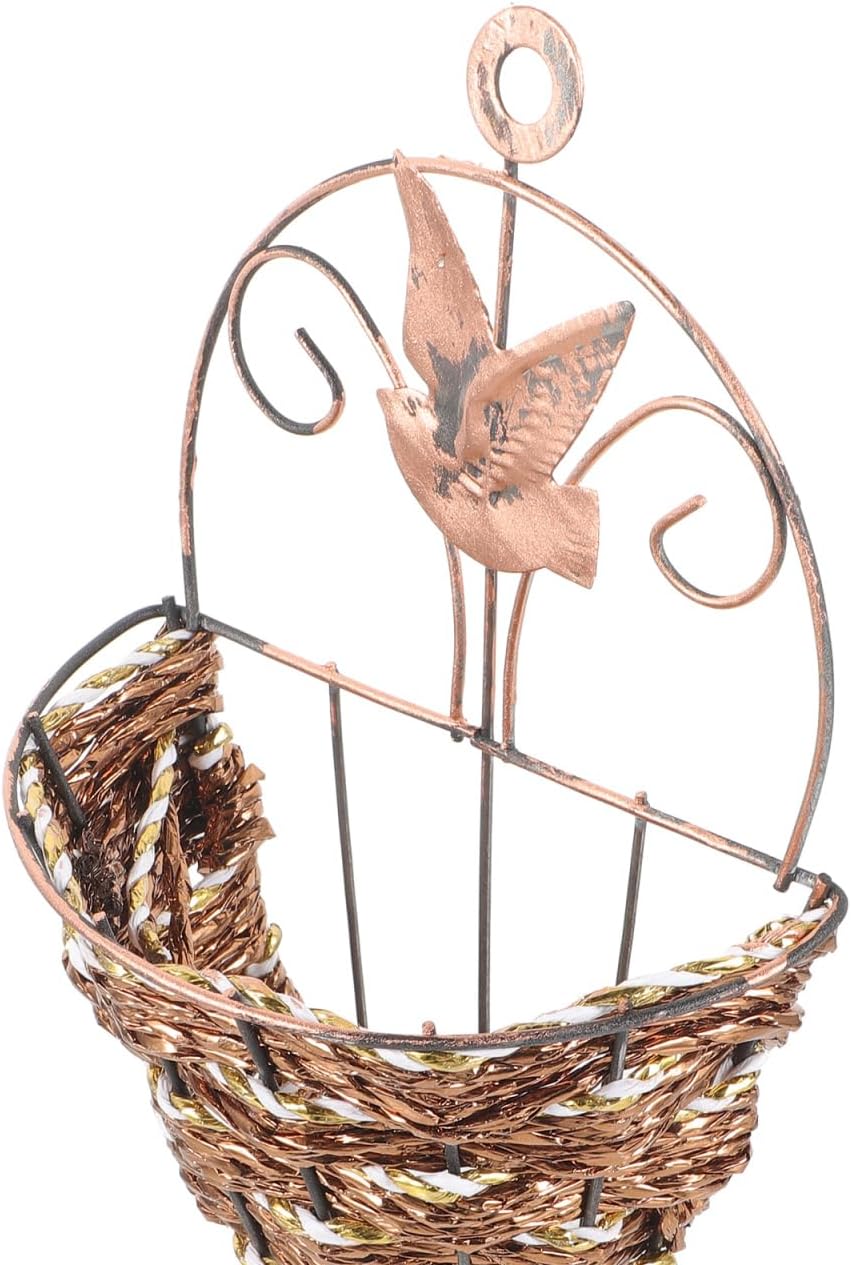 Wall Hanging Flower Pots Rattan Planter Basket Set In Space-Saving / 12.40 x 5.51 x 2.75 / Set of 2
