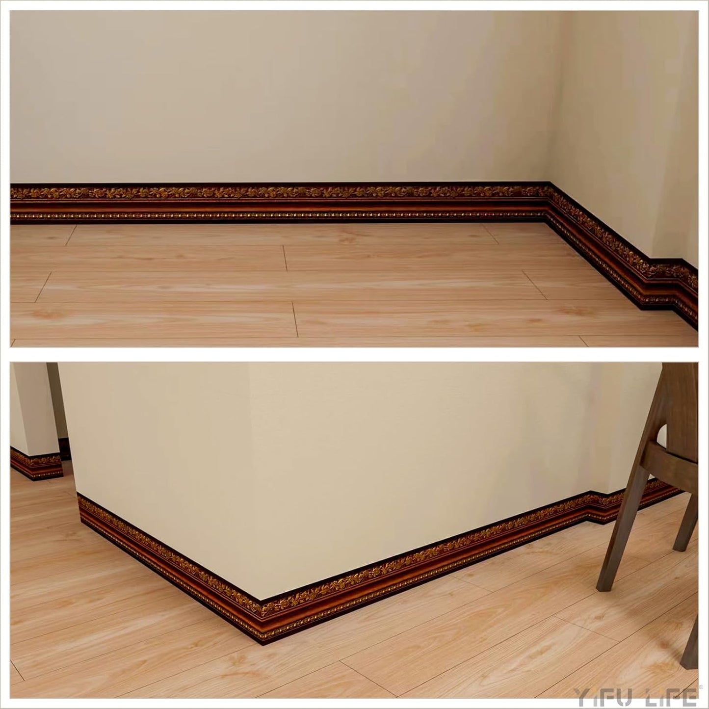Wallpaper Border Peel and Stick Wall Border / Brown Rose