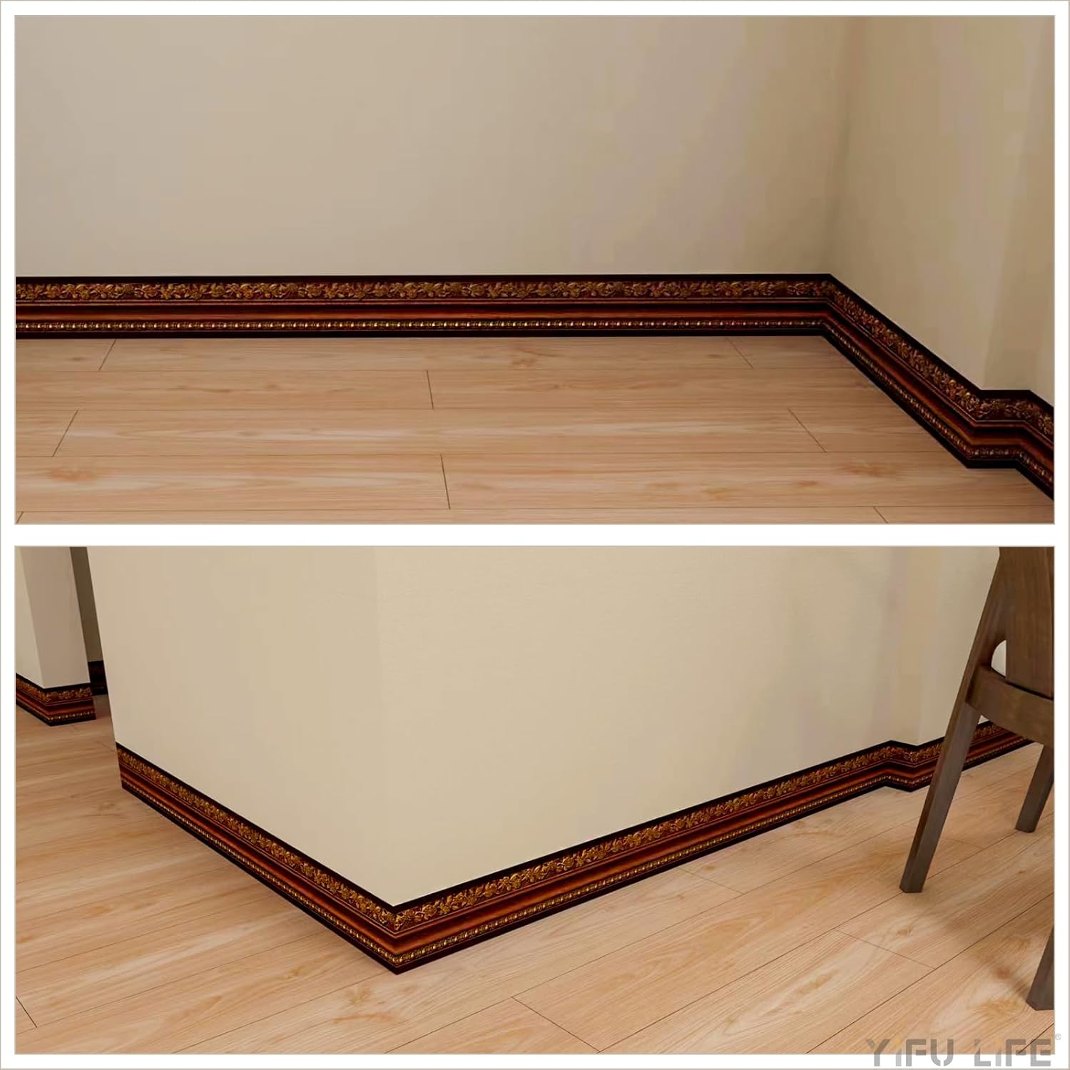 Wallpaper Border Peel and Stick Wall Border / Brown Rose
