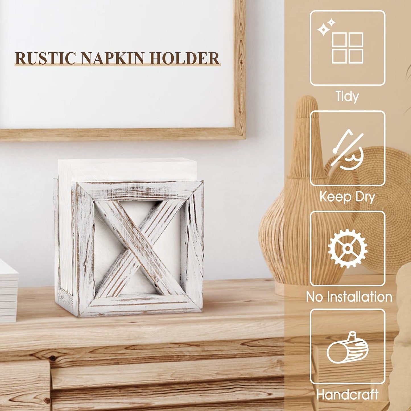Farmhouse Wooden Napkin Holder