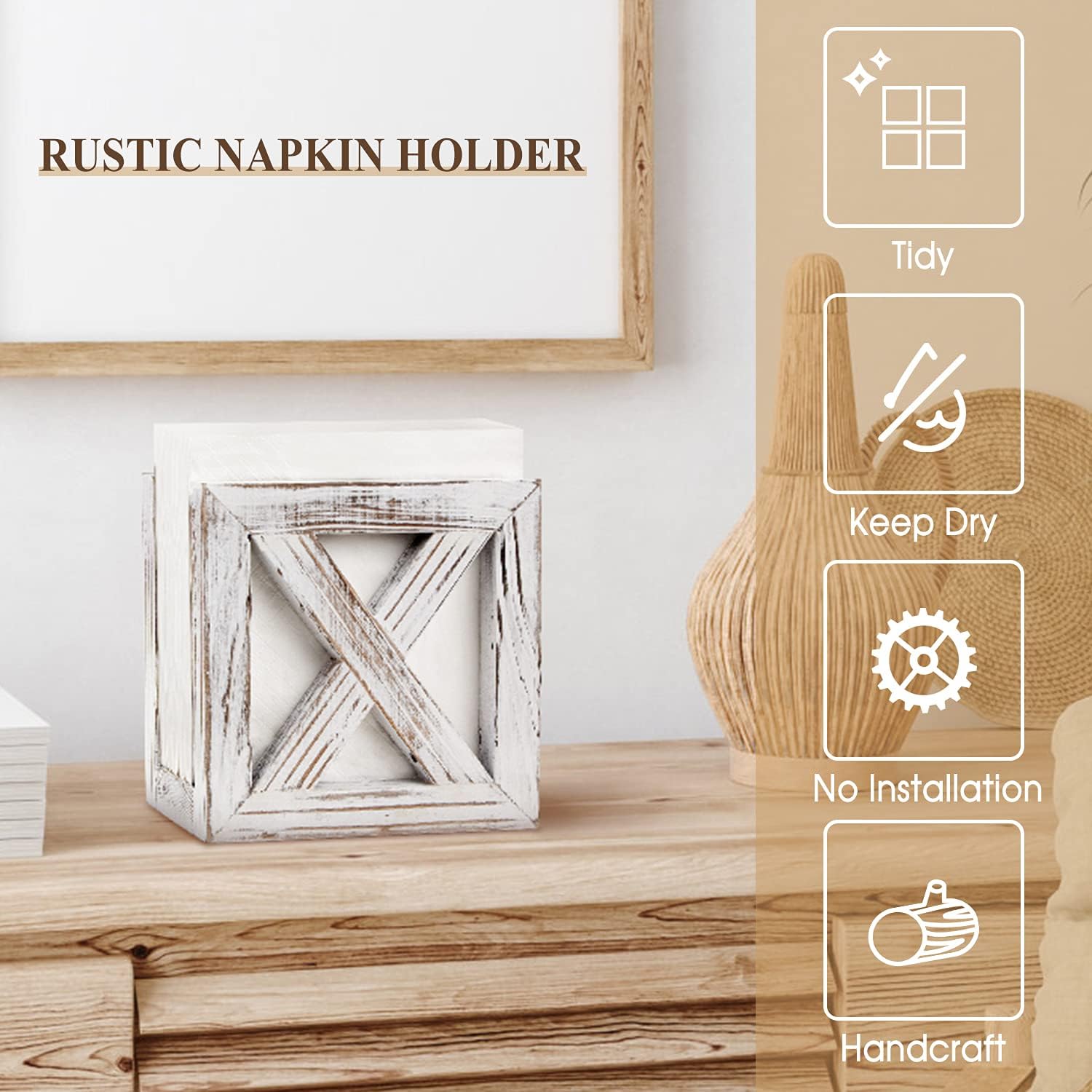Farmhouse Wooden Napkin Holder