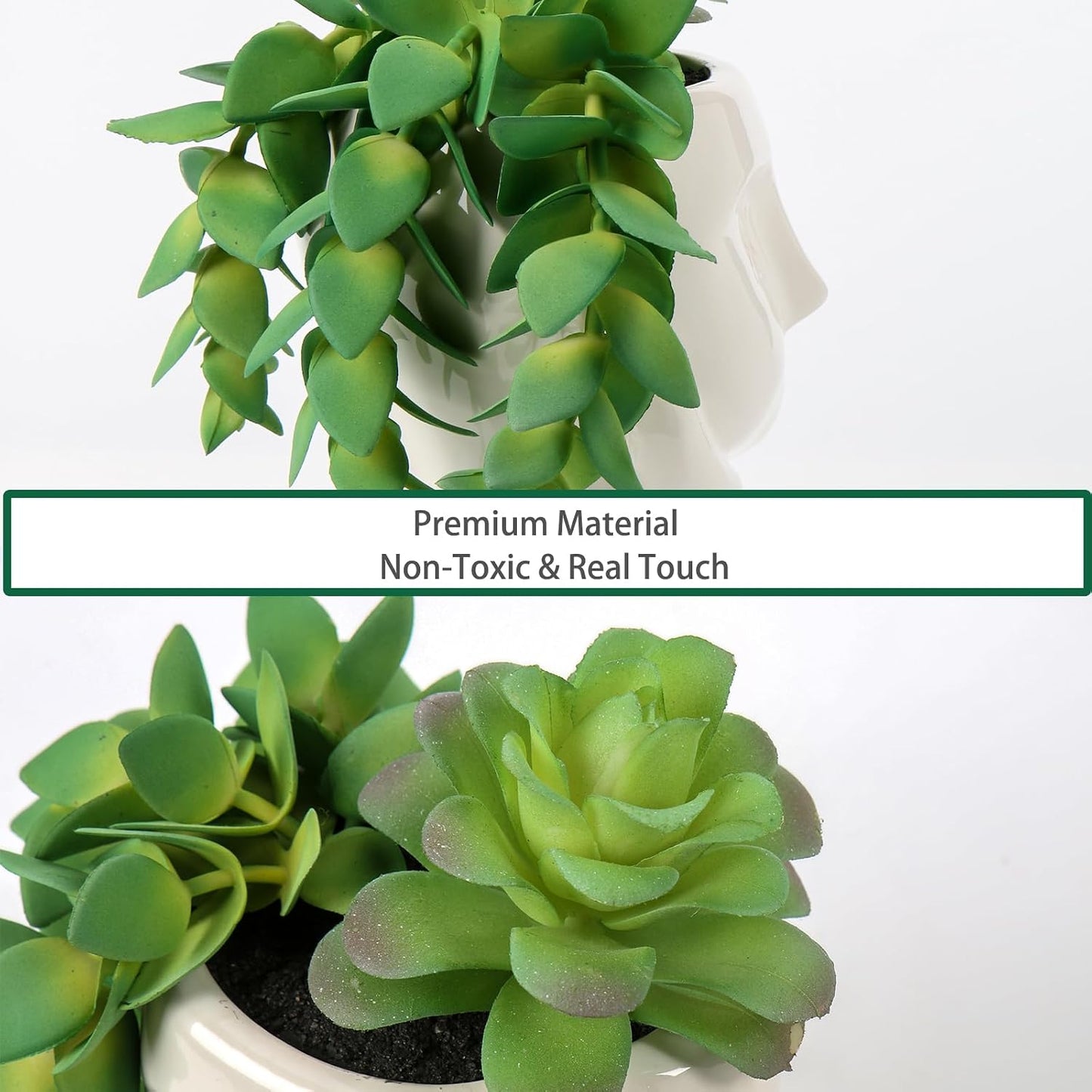 Fake Succulents Plants Artificial Succulents in Ceramic Pots Fake Potted Plants Faux Plants / Green