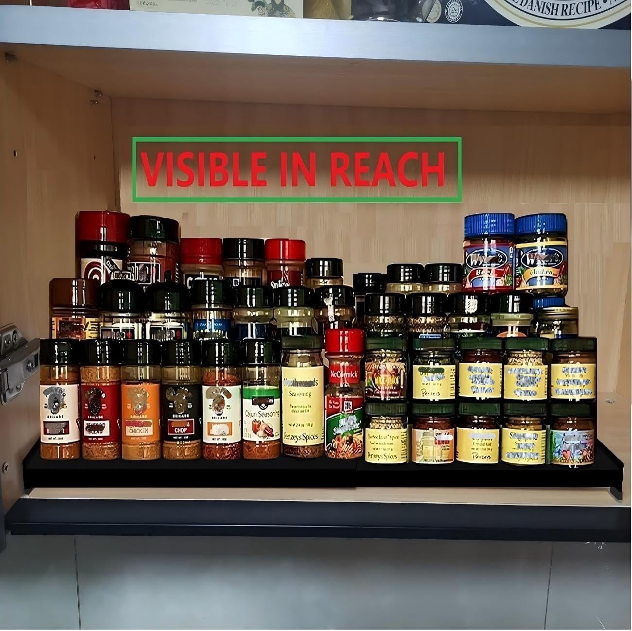 Jojocross Spice Rack Organizer 3 Tier Expandable Display Shelf(12.8"-24.01" W) Non-Skid Heavy Duty Sturdy Metal Iron
