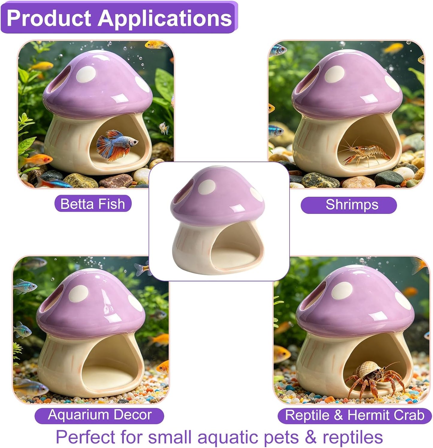Axolotl & Betta Hiding Cave / Purple