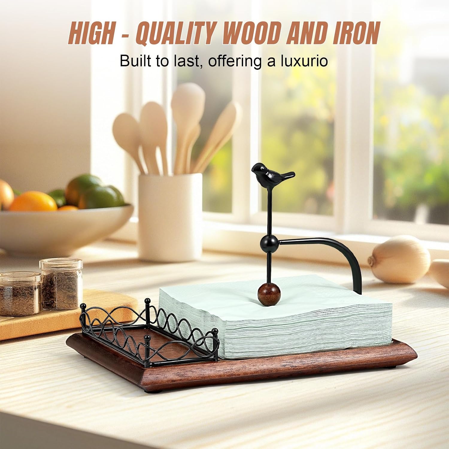 Napkin Holder / Salt and Pepper Shakers Storage Shakers / with Spice Rack