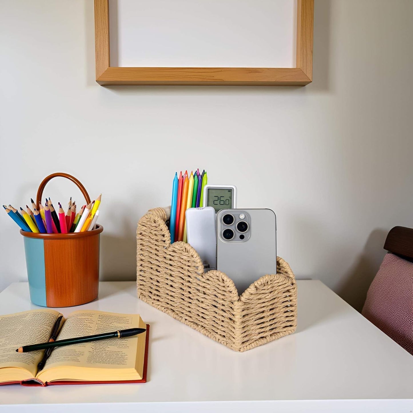 Remote Pen&Pencil Holder Cup / Beige / 3 Slots