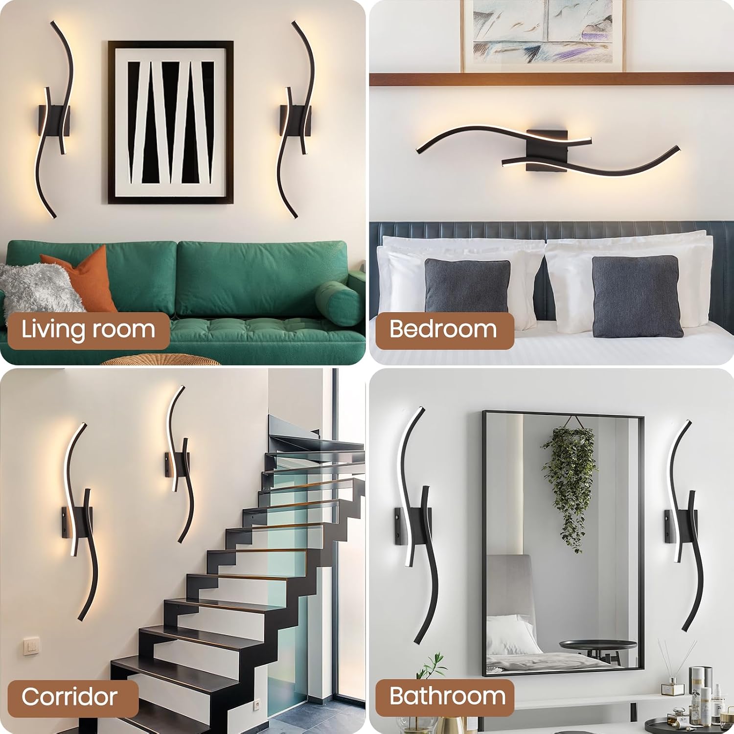 Battery Operated Wall Sconces Set of 2, Dimmable Rechargeable Battery Wall Light with Remote Control, 3000K-6500K LED