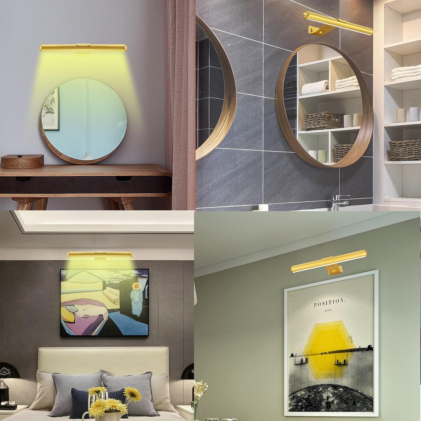 MIOBLUE Wireless Picture Lights with Remote, Full Metal Rechargeable Painting Light Display LED Battery Lamp with 3