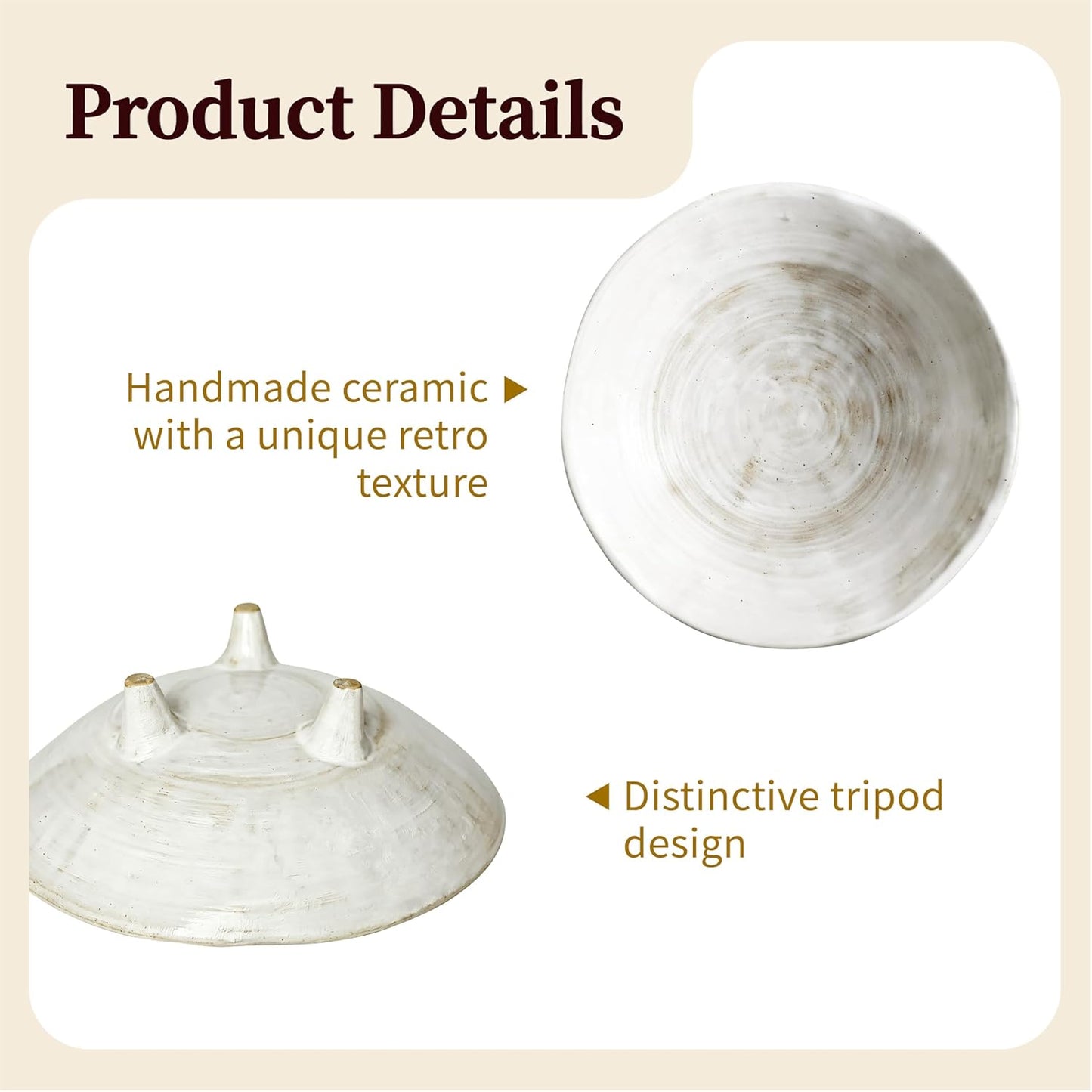Small Wabi-Sabi Ceramic Bowl / White / 6 Inch