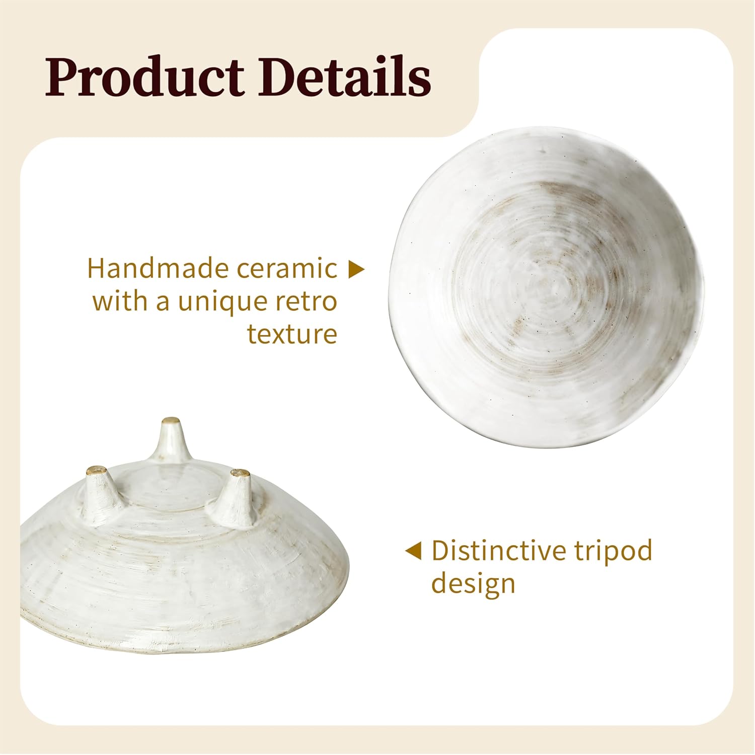 Small Wabi-Sabi Ceramic Bowl / White / 6 Inch