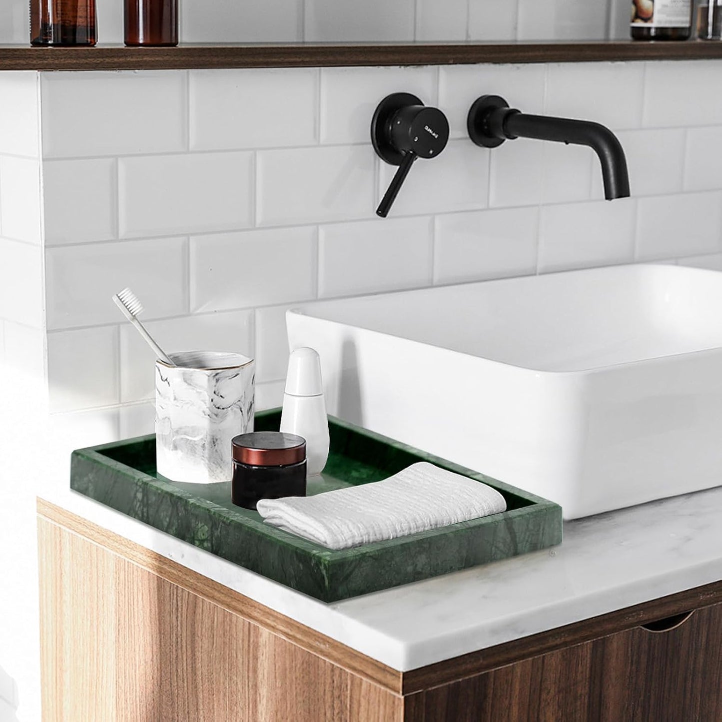 Stone Tray / Marble Tray / Green / 12 x 8