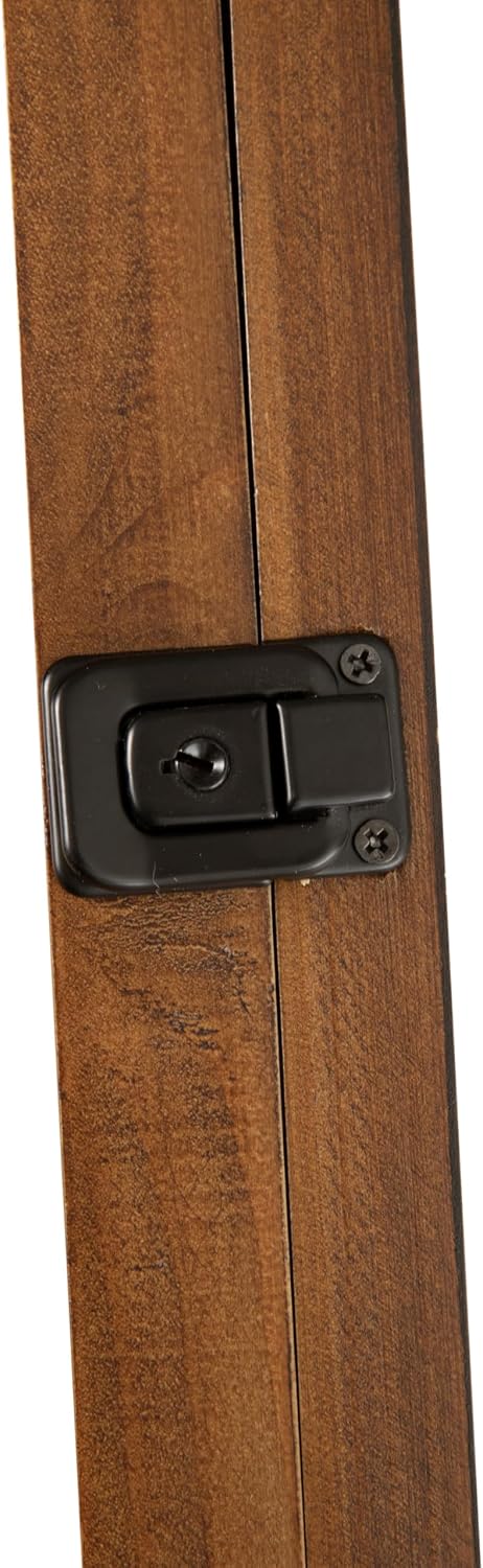 HBCY Creations 24x36 Rustic Brown Jersey Display Case - Solid Wood with Acrylic Window - Anti-Theft Lock with 2 Keys