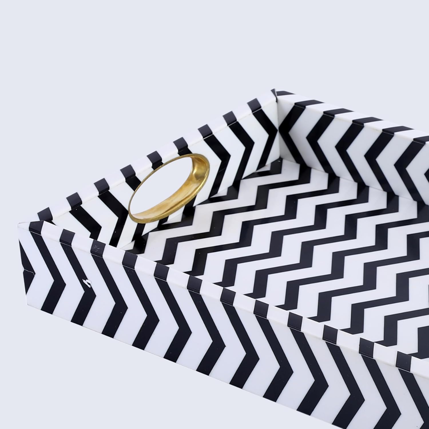 White Decorative Tray / 11 x 17 x 2.5 / Safari / Black