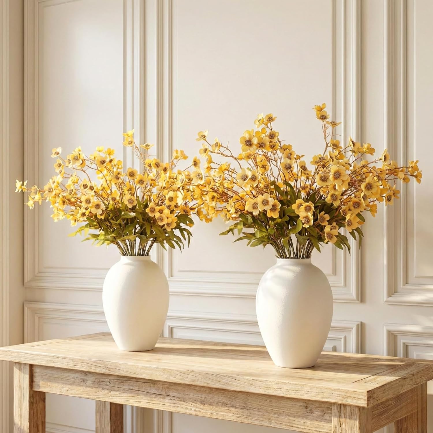 Modern Farmhouse Ella Flower Vase / White Ovoid