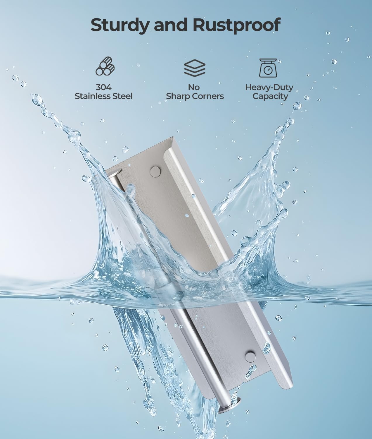 Double Toilet Paper Holder with Shelf, Wall Mount Tissue Roll Holder for Bathroom, 304 Stainless Steel Commercial