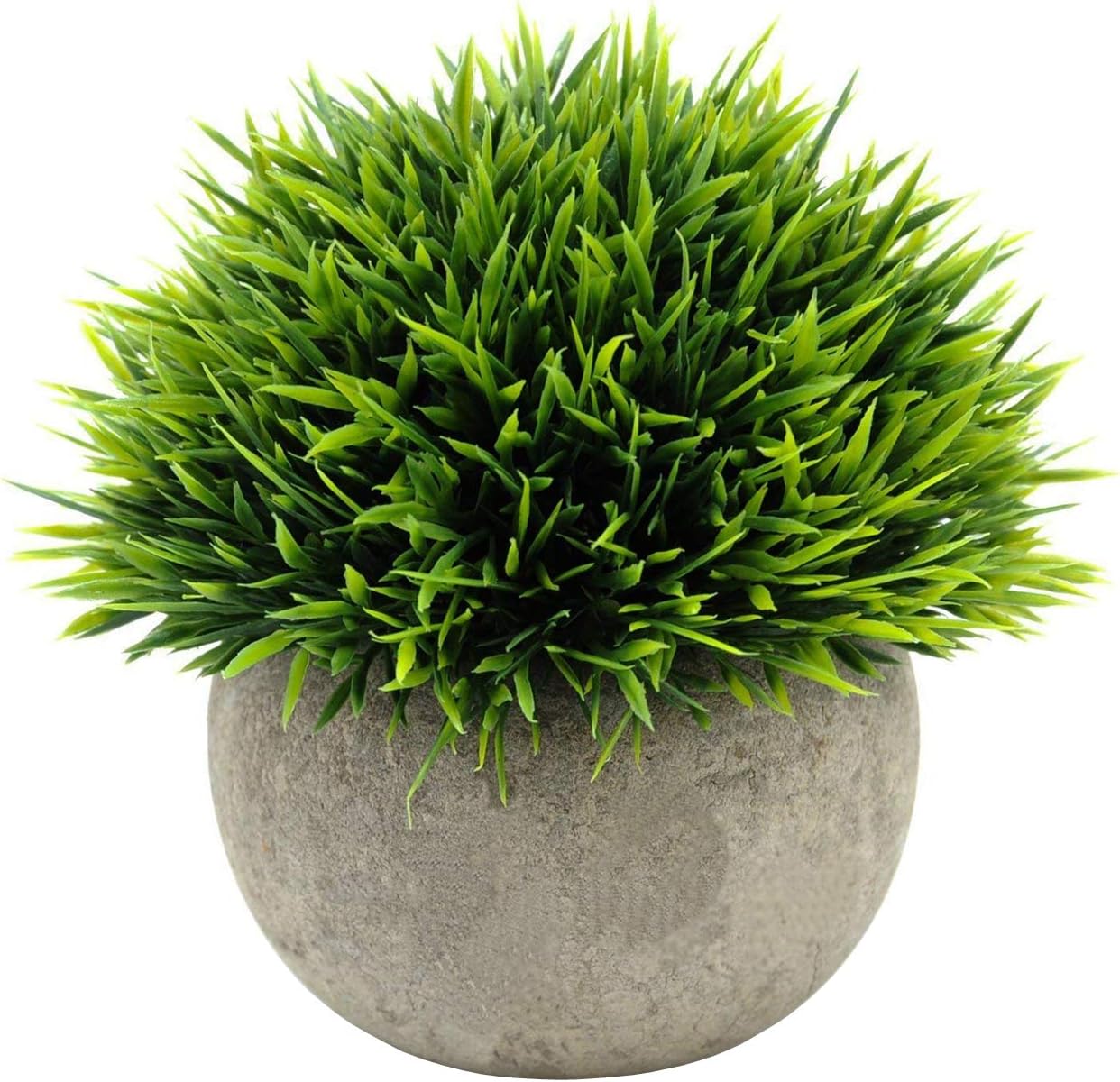 Mini Plastic Artificial Plants Grass in Pot/Small Artificial Faux Greenery/Mini Plants / Set of 4
