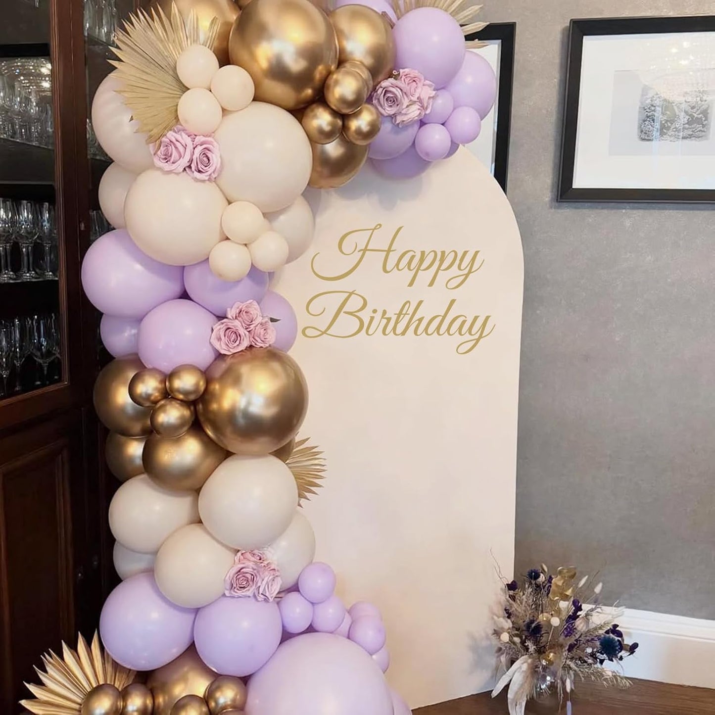 Happy Birthday Party Decal for Women Men / Gold
