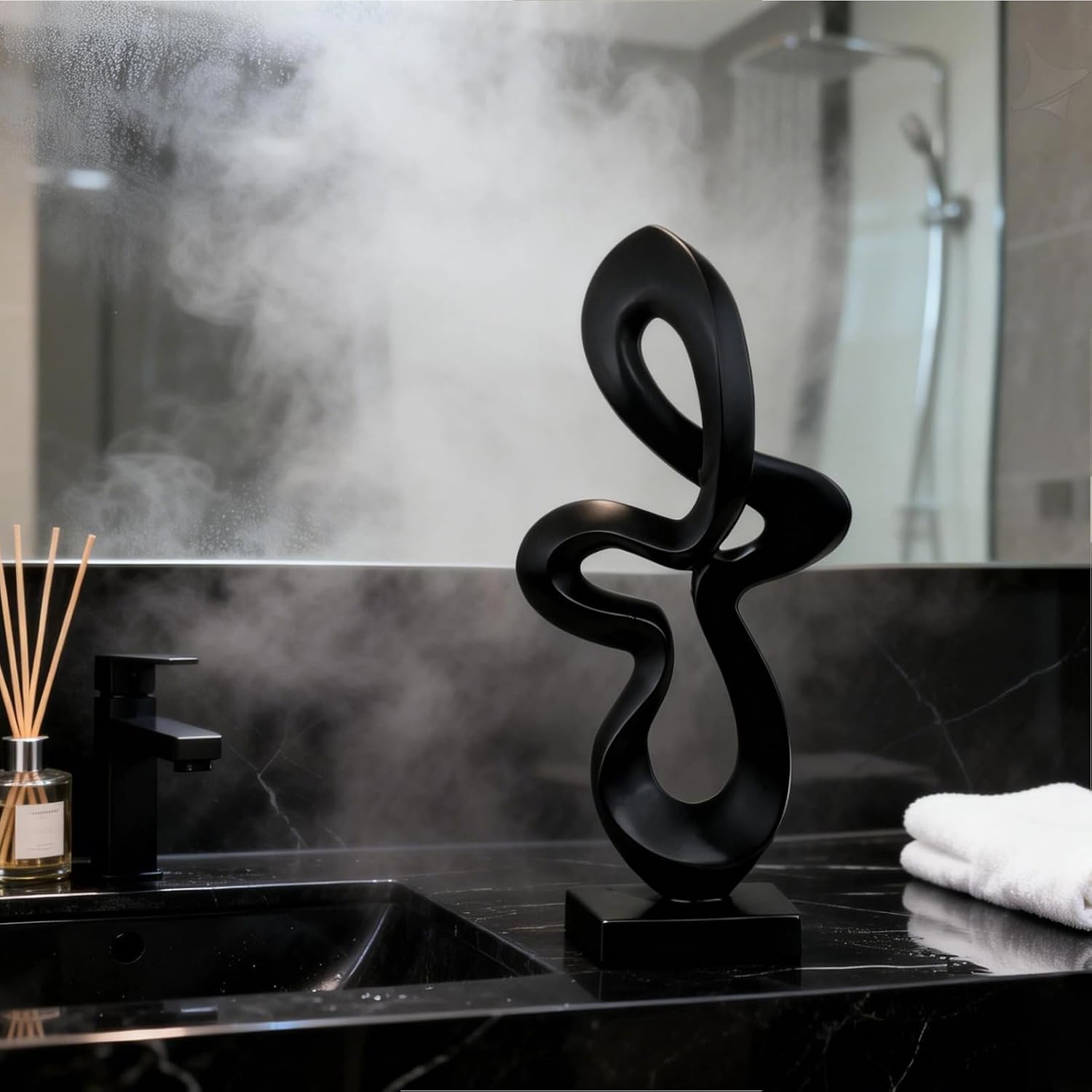 Modern Abstract Ribbon Statue Decor / Black